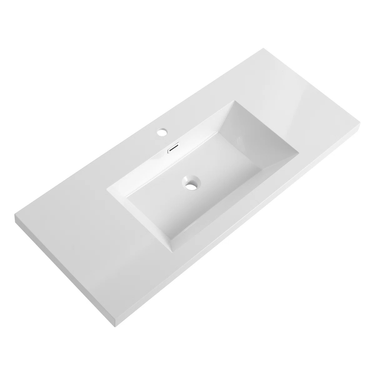 48" Bathroom Resin Sink, Gloss White Colour