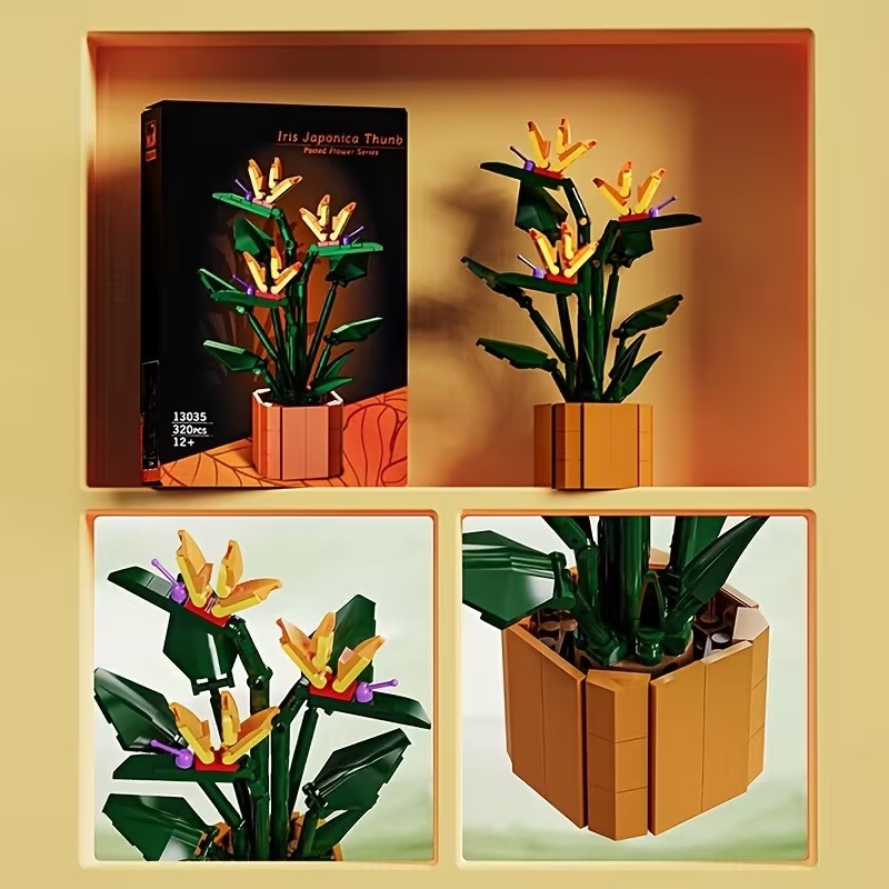 Lego Style Building Kit - Bird of Paradise, with Vase