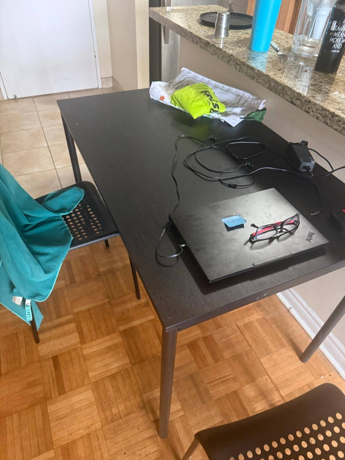 IKEA Black Dining Table and Chairs Set - photo 2