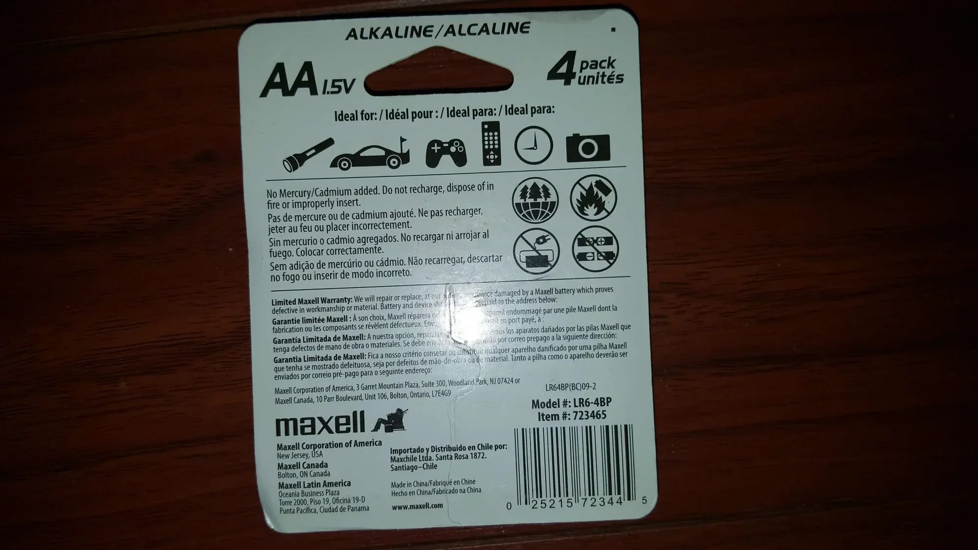 4 BNIB Batteries - AA Maxell  - Lots of time before expiry date - photo 2