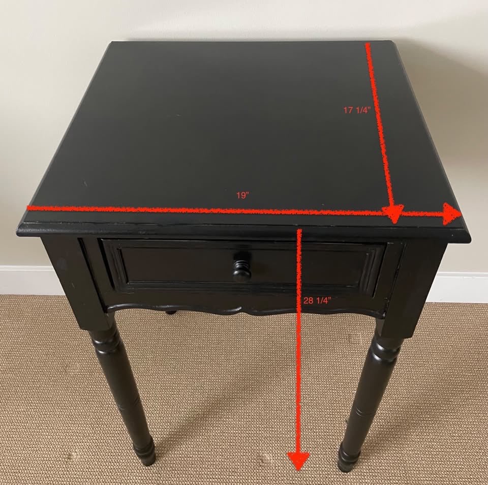 Black Wood Side Table with Drawer – Great Condition - photo 4