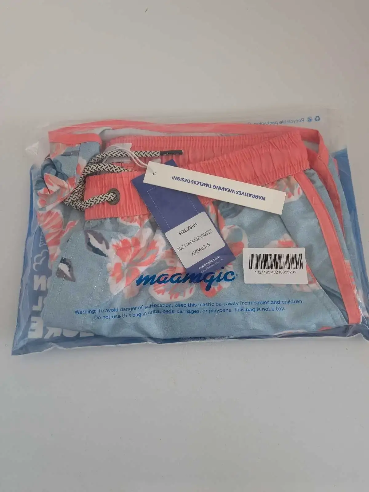 Maamgic ChinoWave Pink Flowers Swim Trunks Size XS - photo 5