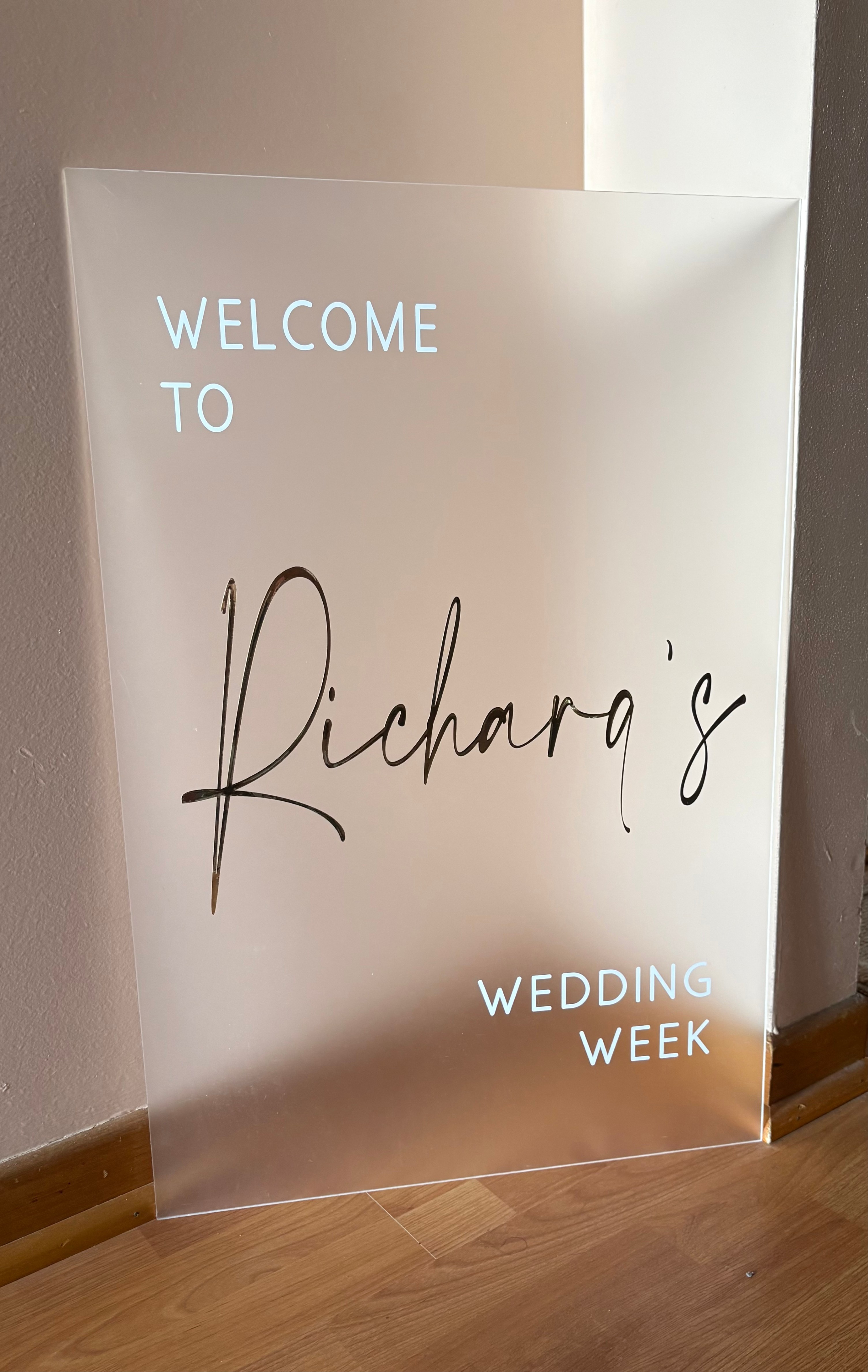 20" x 30" Editable Acrylic Welcome Sign – Wedding & Events - photo 2