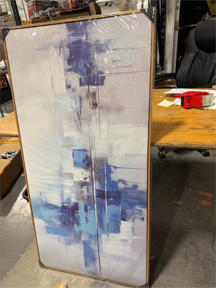 Abstract Blue Landscape Canvas Wall Art - photo 4