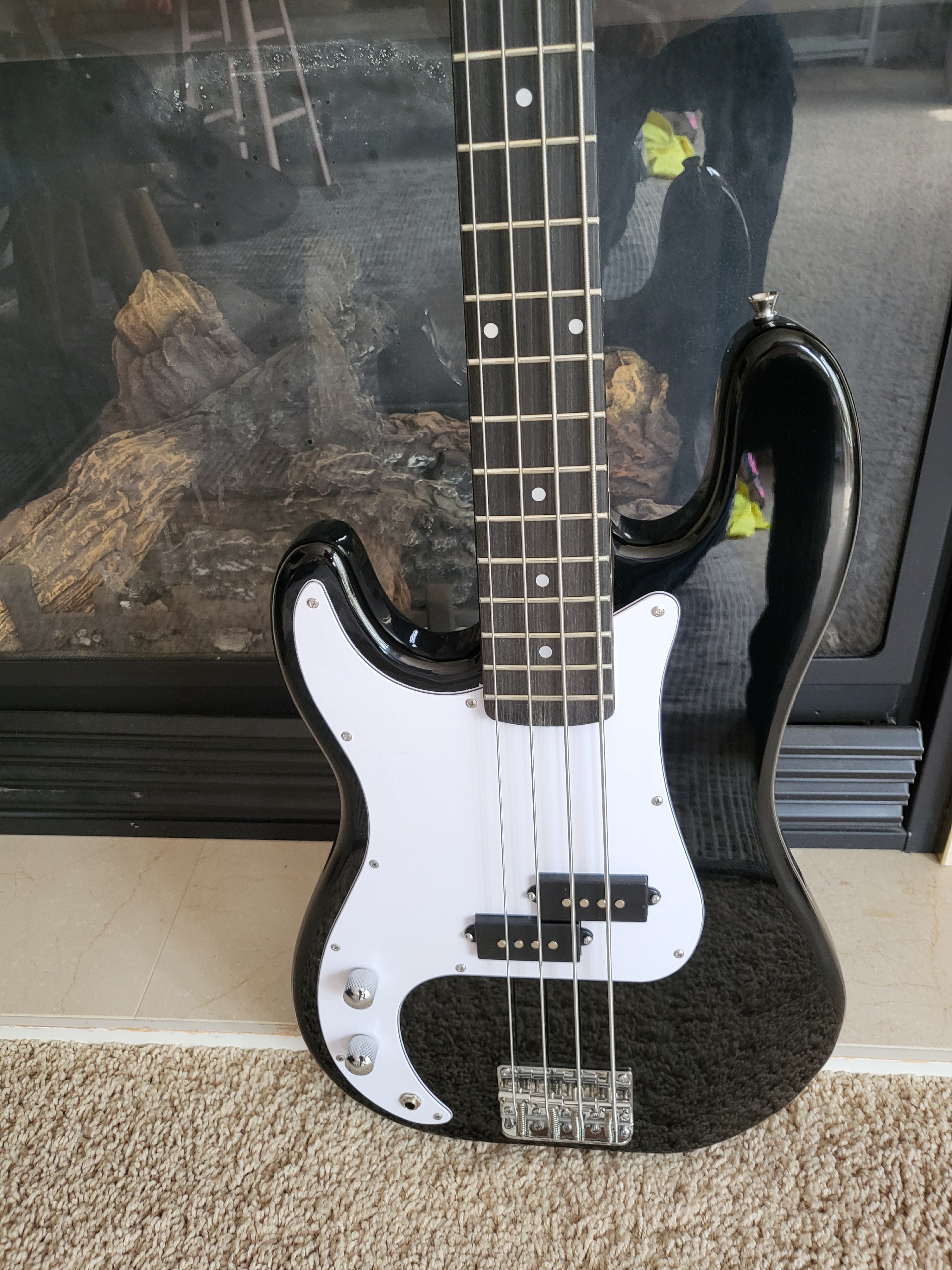 Left-Handed Precision Style Bass Guitar – Brand New – Black - photo 3