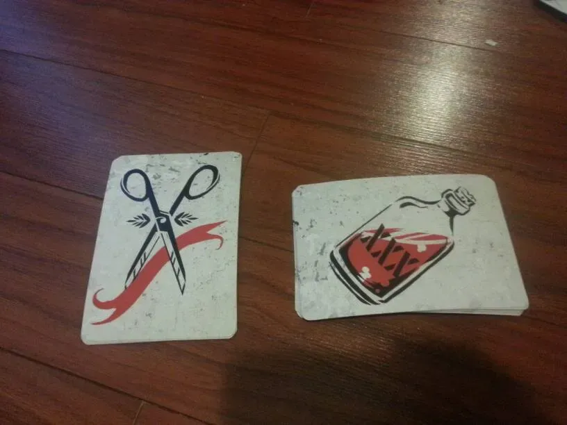 Artsy Postcards: Scissors And XXX Poison Bottle