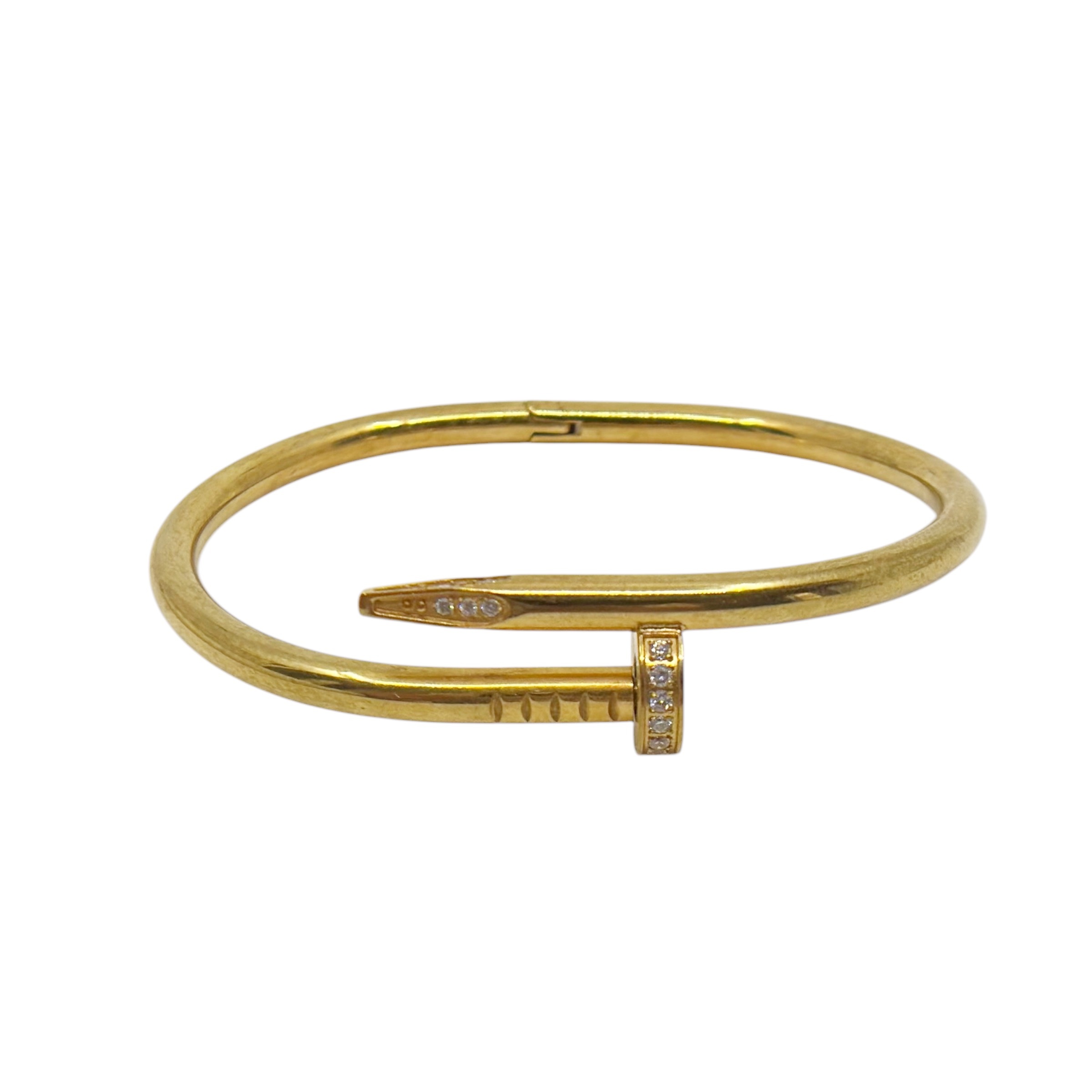 Gold Tone Just un Clou cubic zirconia bracelet