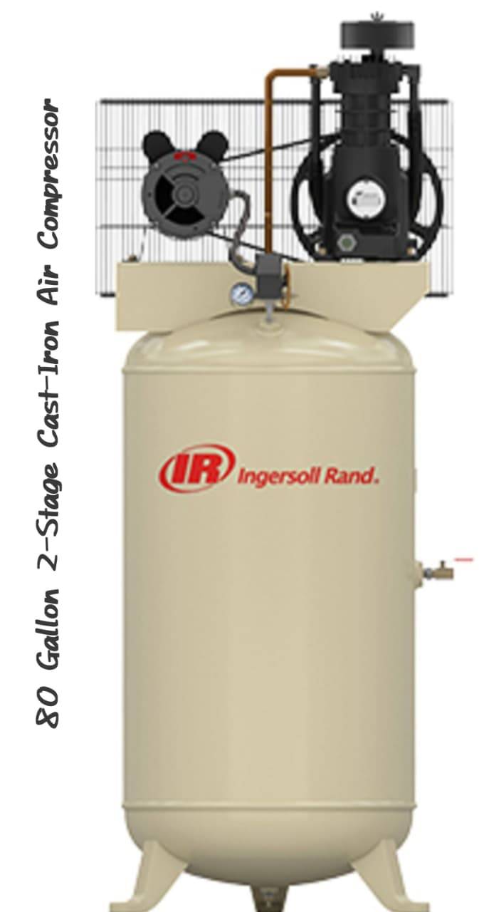 80 Gallon 2-Stage Cast-Iron Air Compressor