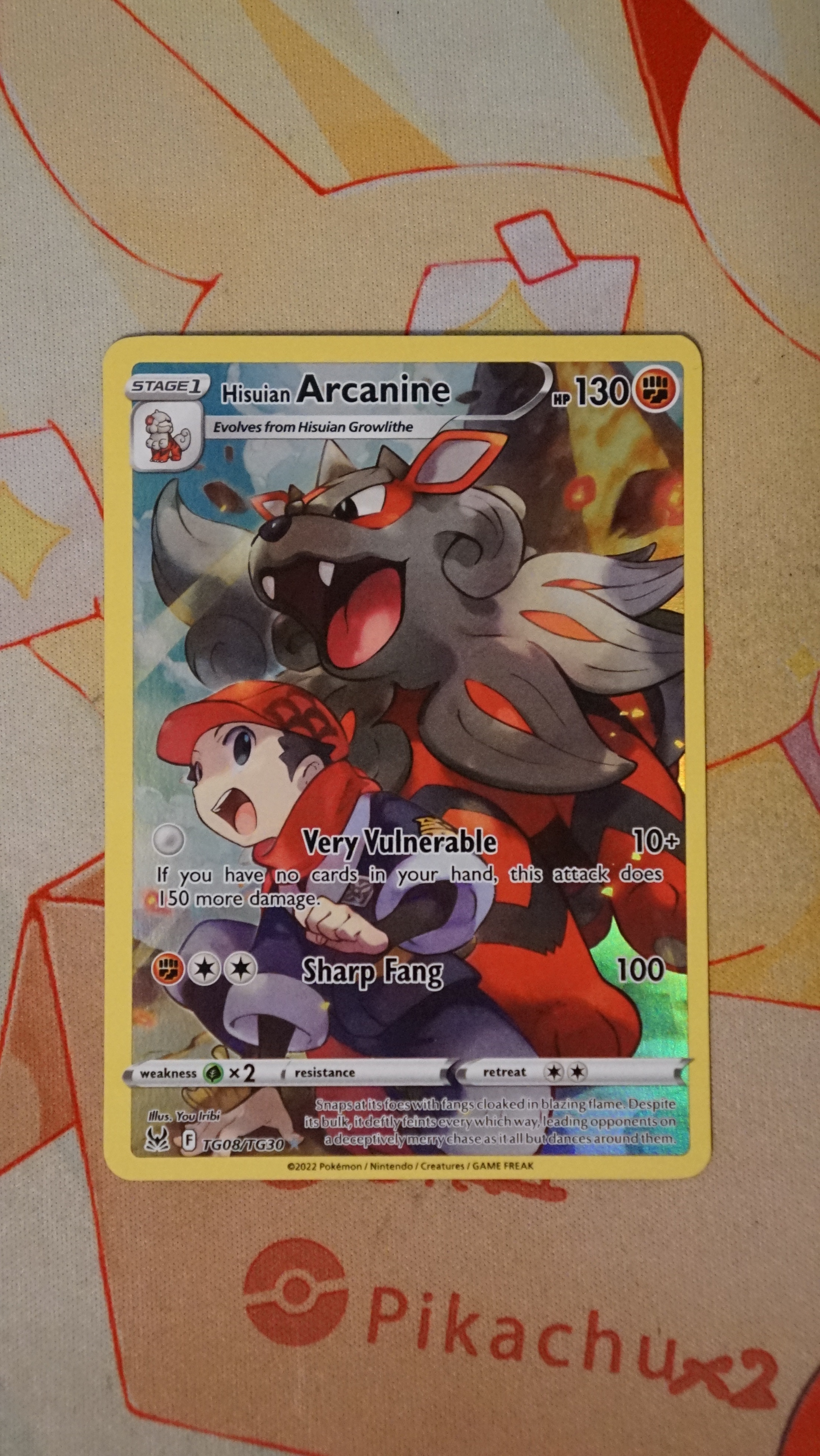 Pokemon Hisuian Arcanine TG08/TG30 Silver Tempest Trainer Galler - photo 3