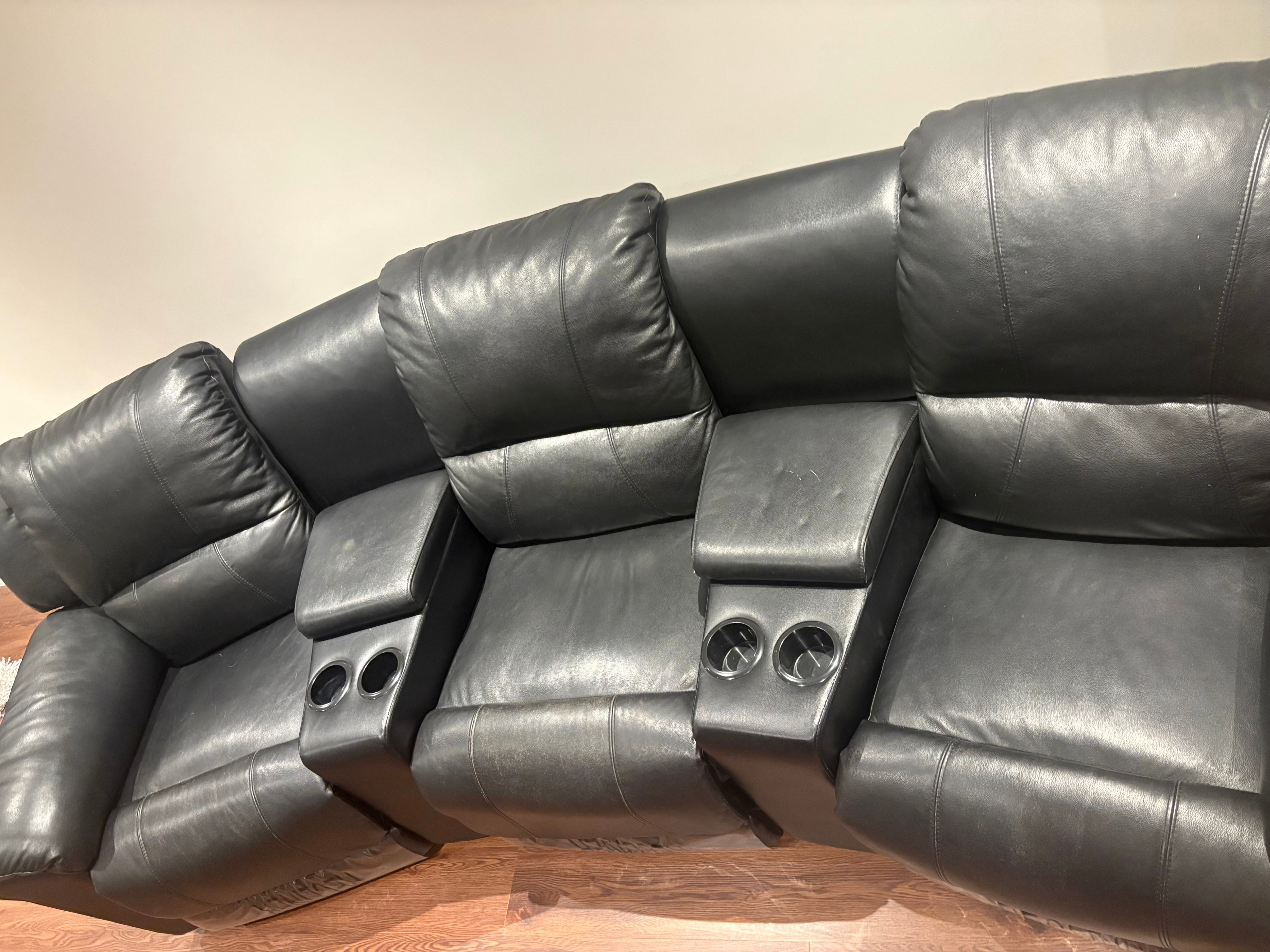 Black 3-Seater Black home theatre seat - photo 2