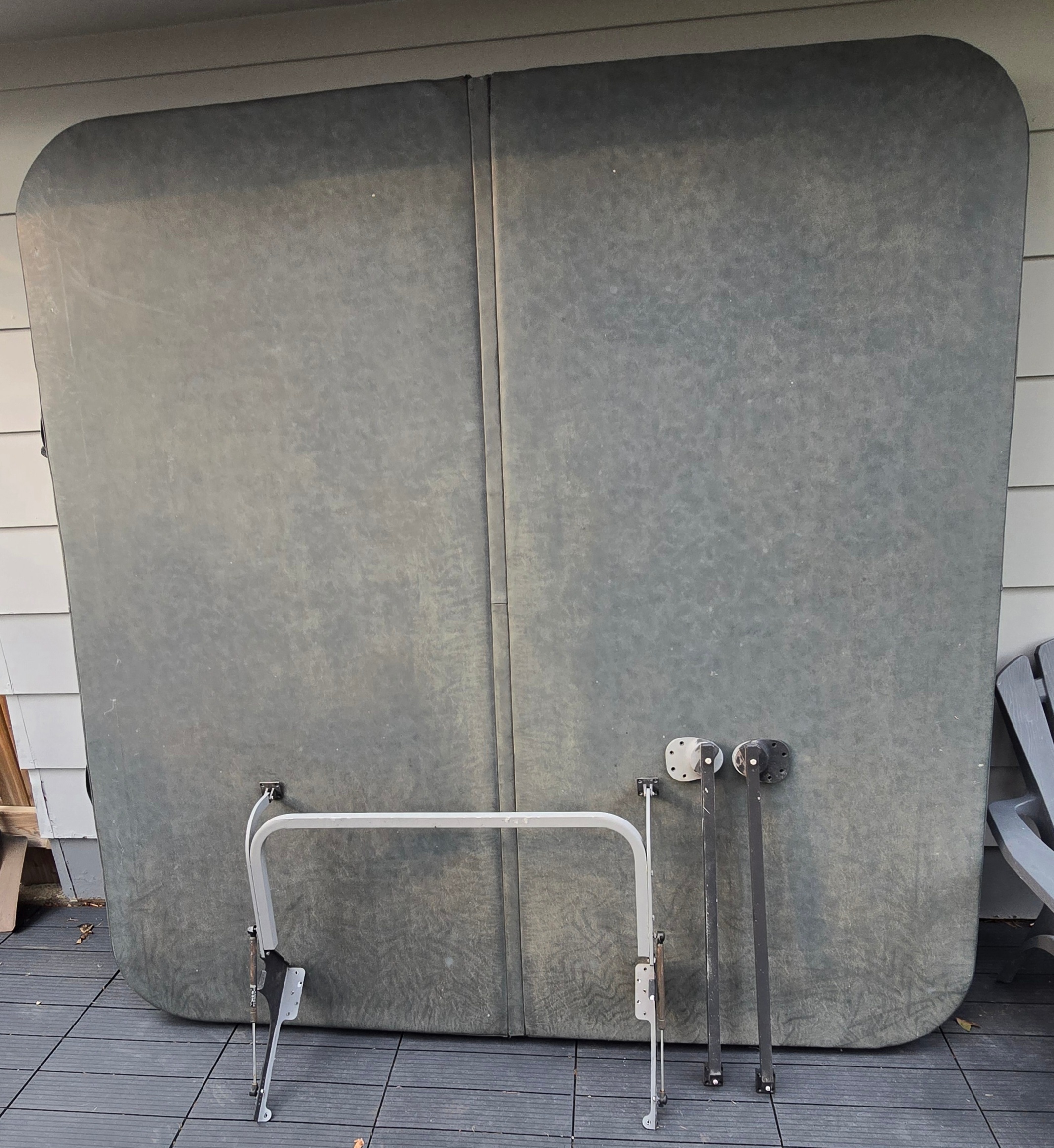 Grey Hot Tub Cover and lifter - fits  88"x88" or smaller.
