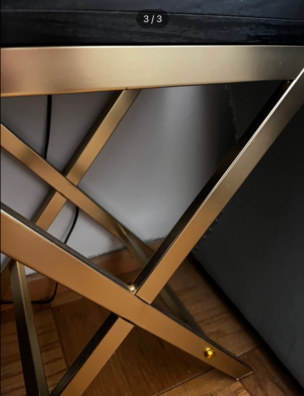 Black & Gold Accent Table Nightstand And Desk - photo 4