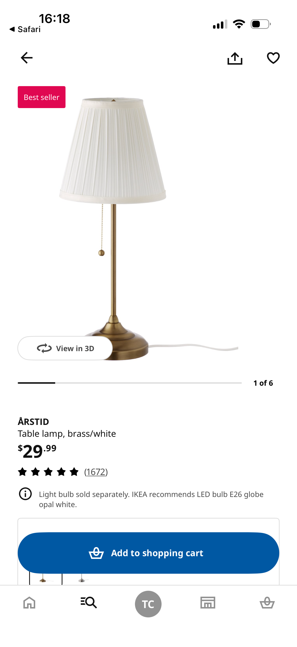 IKEA ÅRSTID Table Lamp - photo 5