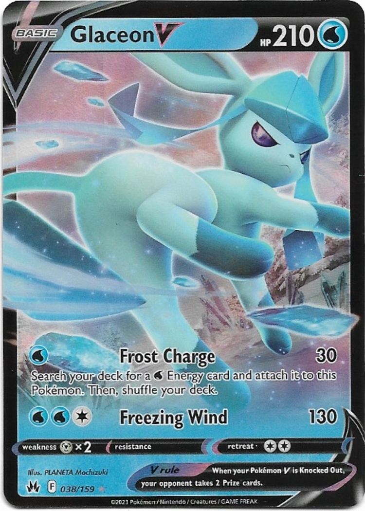 Pokemon Glaceon V 038/159 Crown Zenith NM