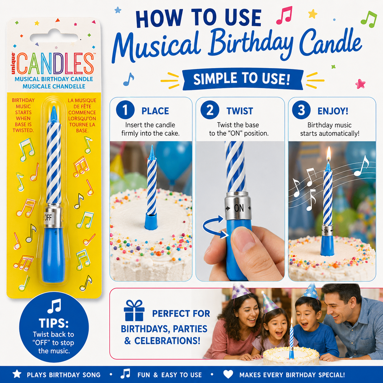 Musical Birthday Candle | Plays Happy Birthday Song | - photo 2