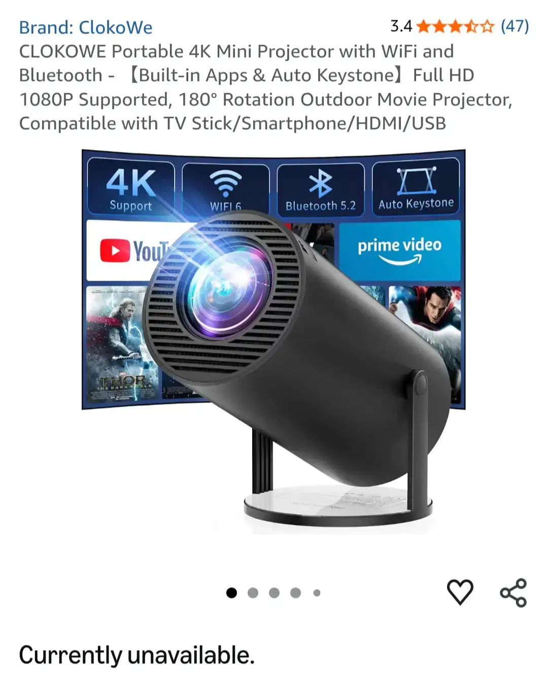 HY300 Pro Mini Projector