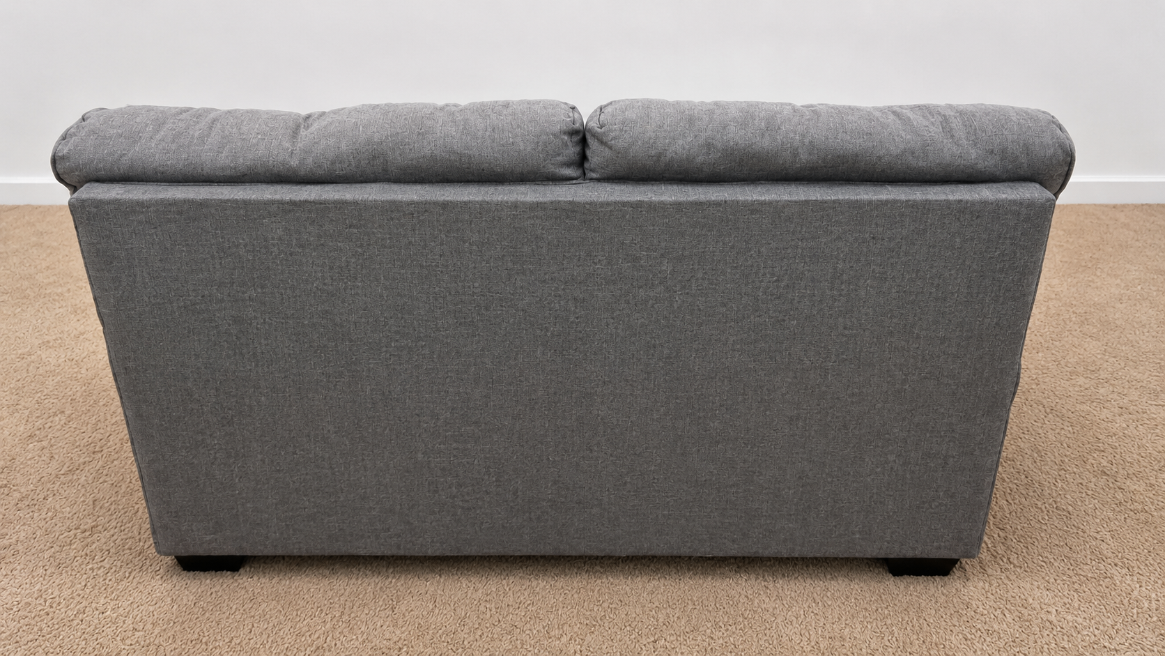 Grey Fabric Loveseat Sofa + Bonus Teal Velvet Protector Cover - photo 5
