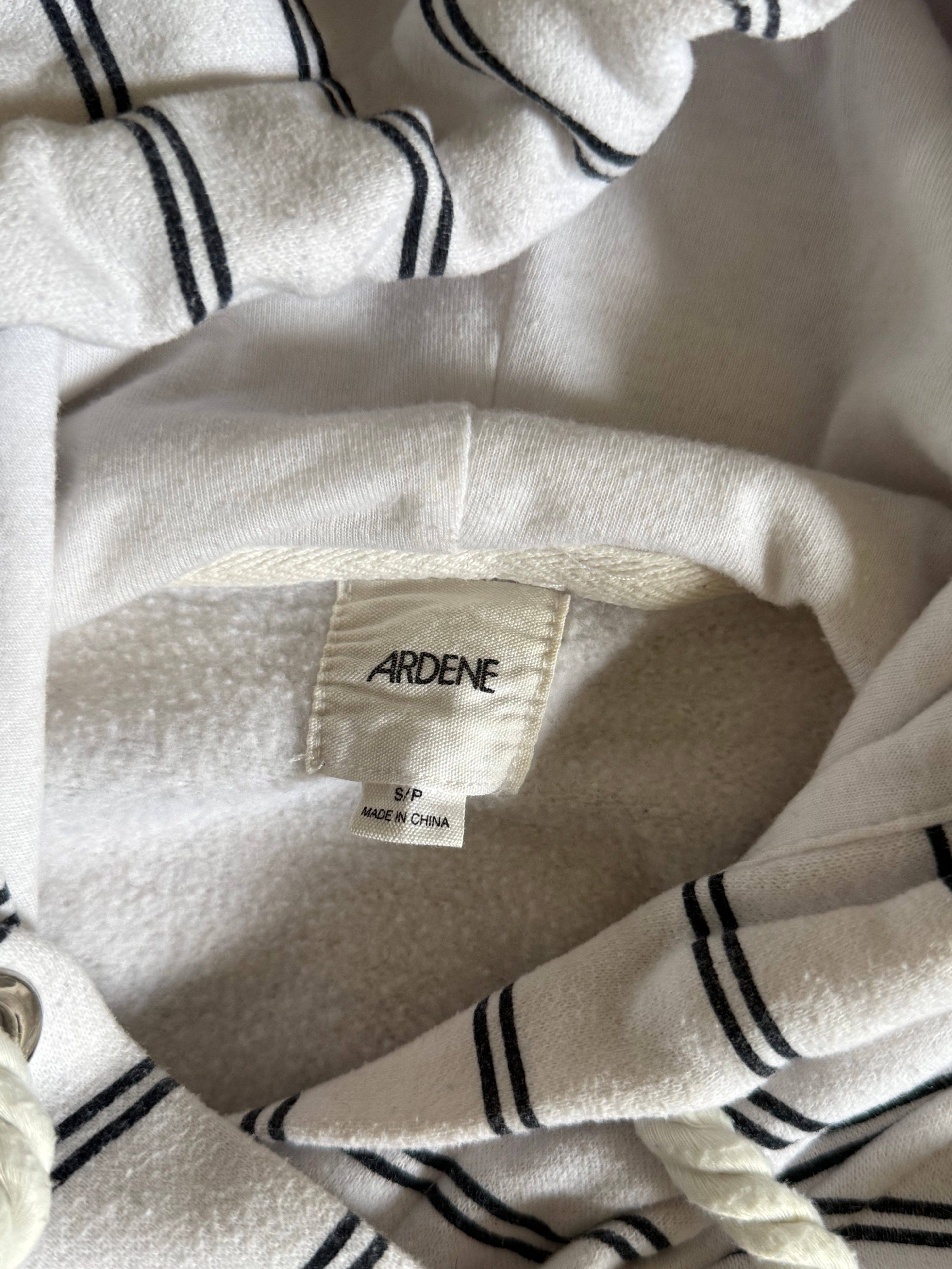 Ardene Cropped Hoodie - White Stripped - photo 2