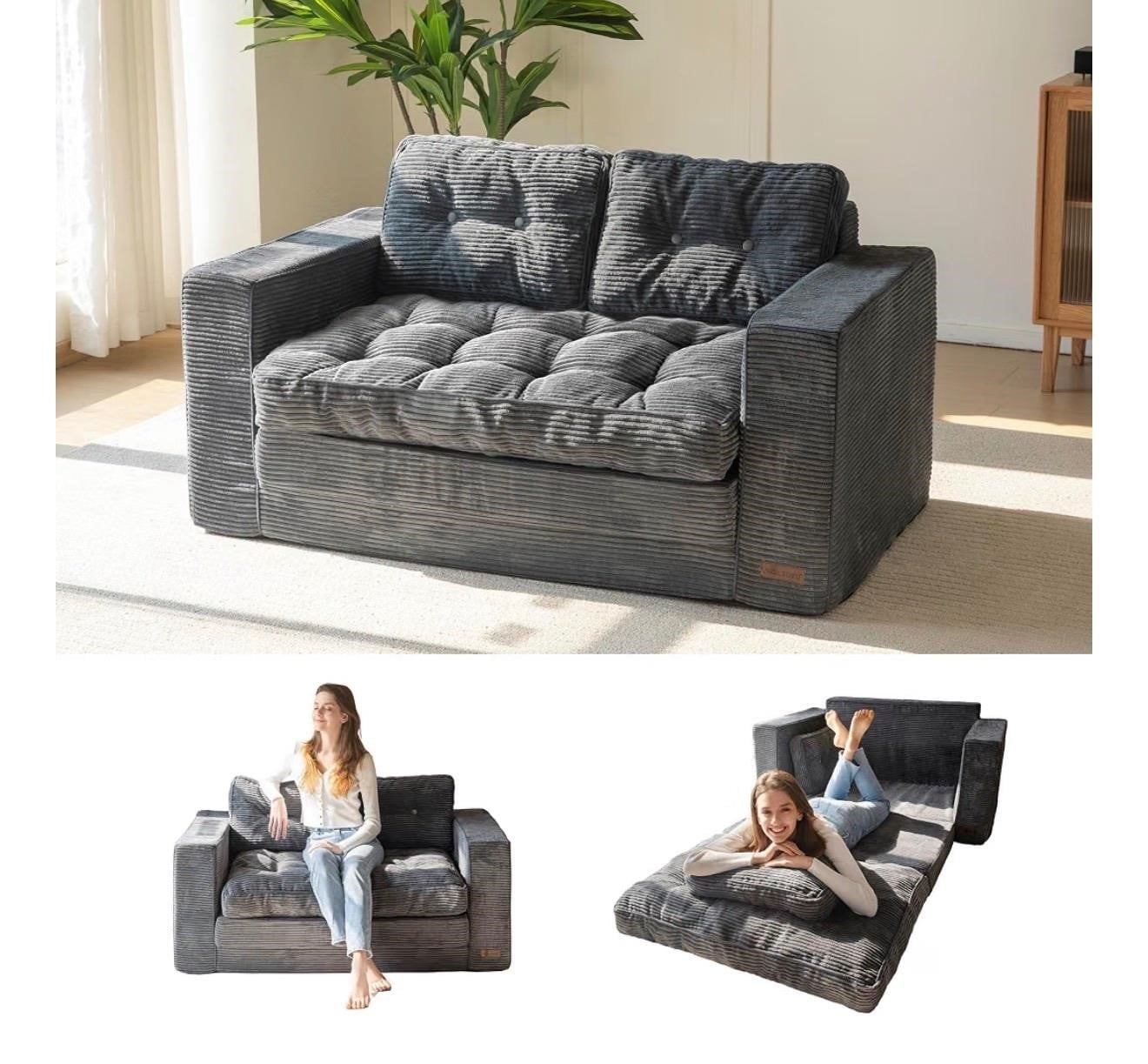 2-in-1 Convertible Loveseat Sofa Bed