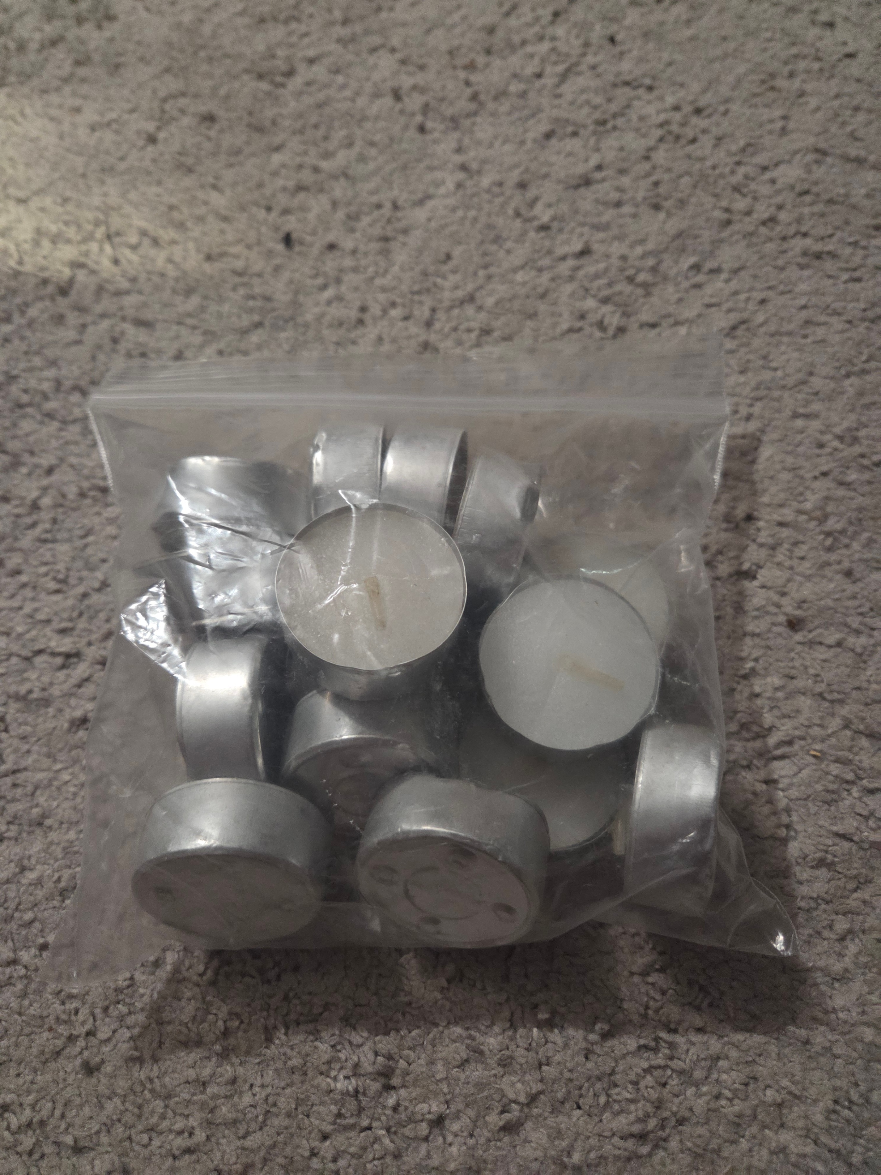 14 White Tealight Candles in Metal Cups (Unscented)