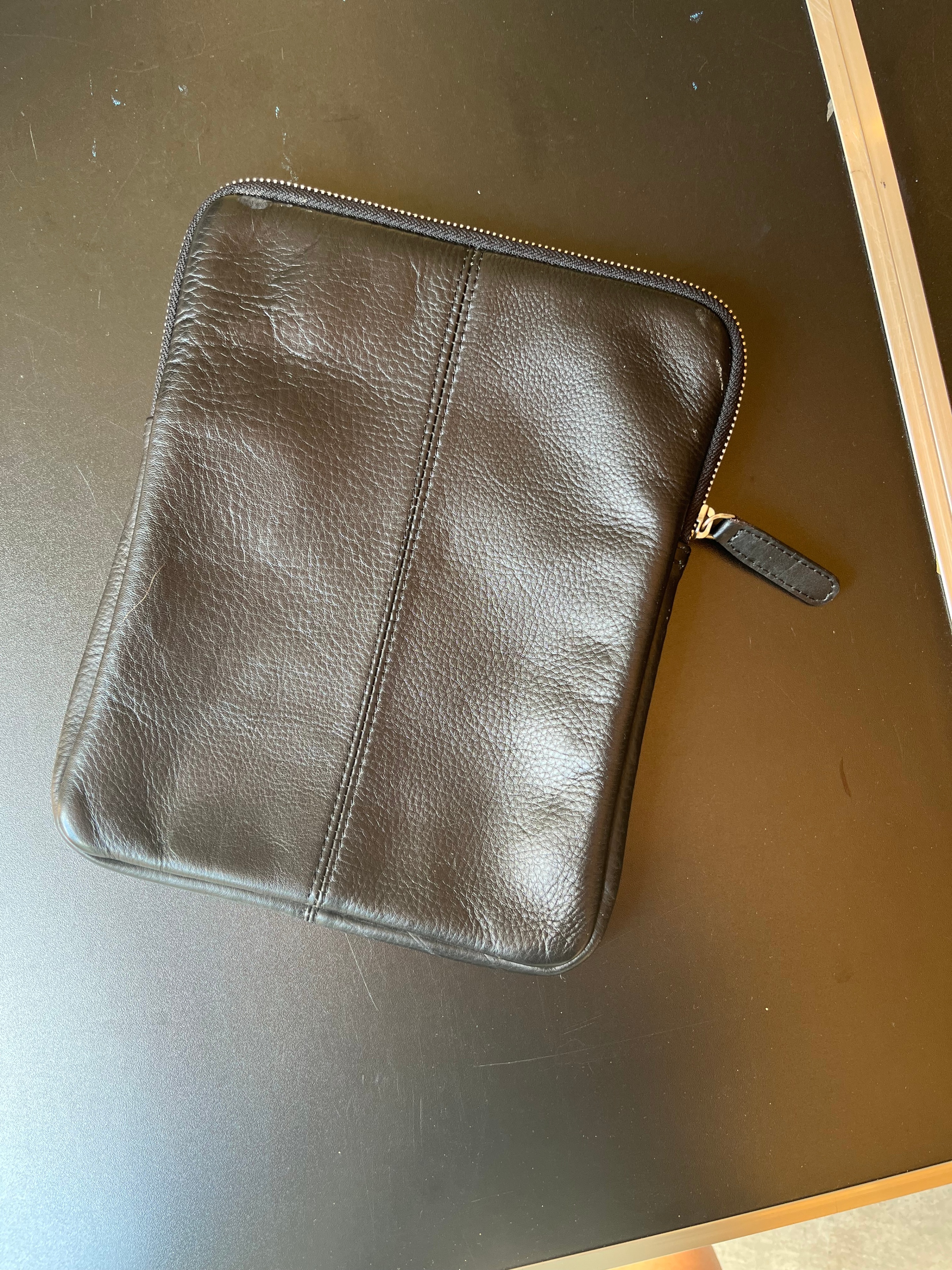Black Faux Leather iPad Case with Zipper (10”x7.5”)