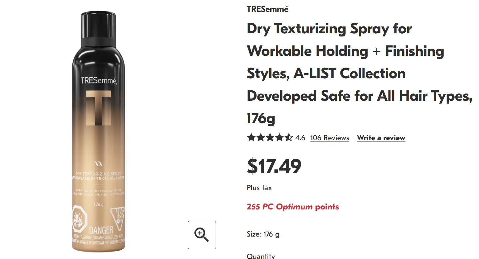 TRESemmé Dry Texturizing Spray 176g