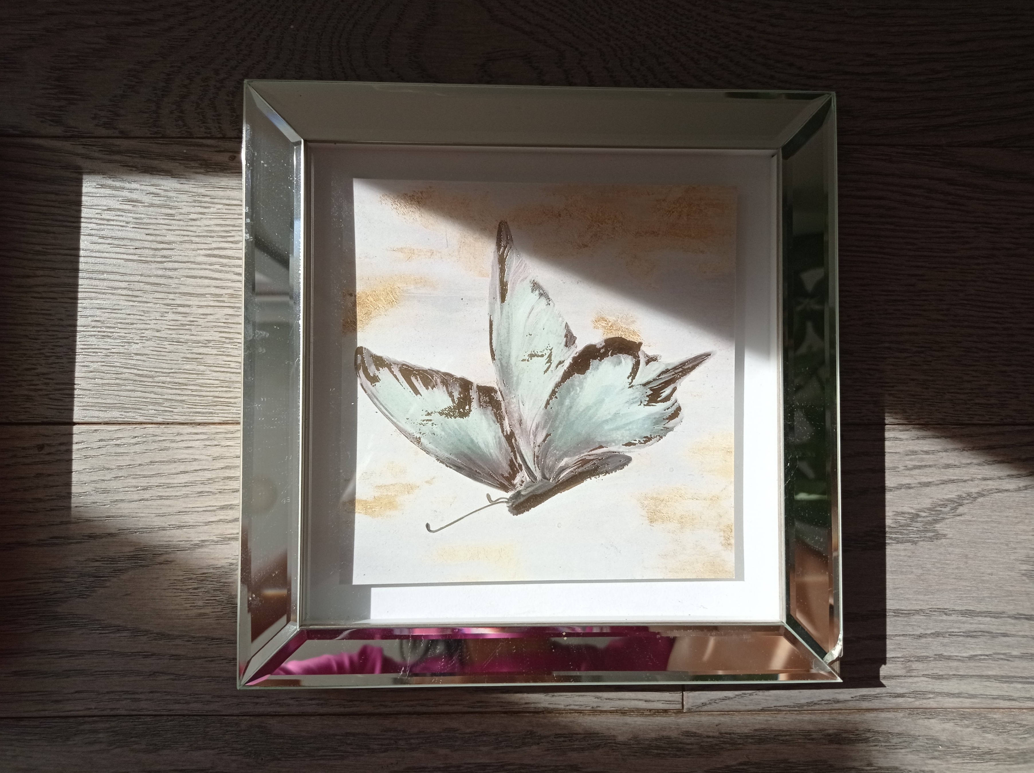 Set of 3 Mirrored Butterfly Wall Art (2pc 8" x 8" + 1pc 8" x 16) - photo 5
