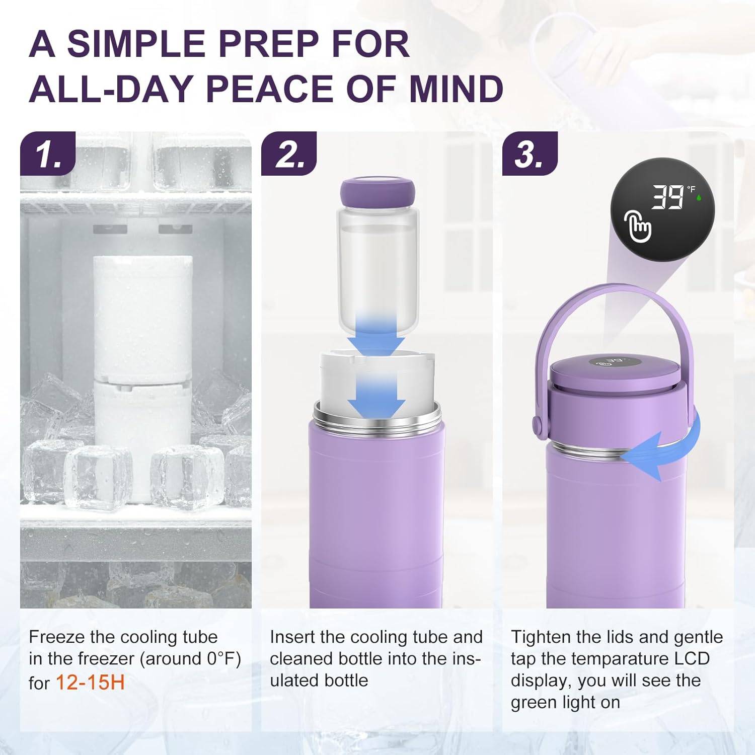 NEW~ Portable Breast Milk Cooler with Temperature Display - photo 3
