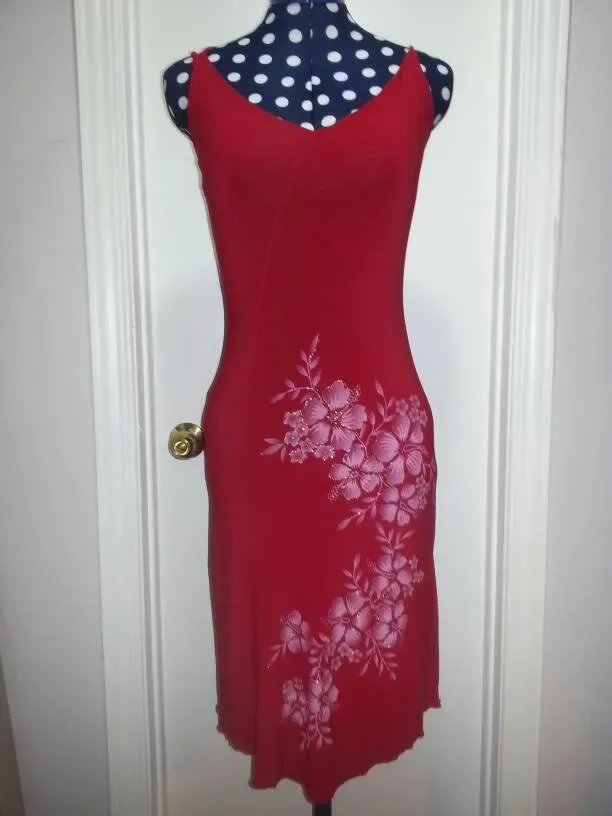 Sexy Red Floral Dress - Groove (Fits Small)