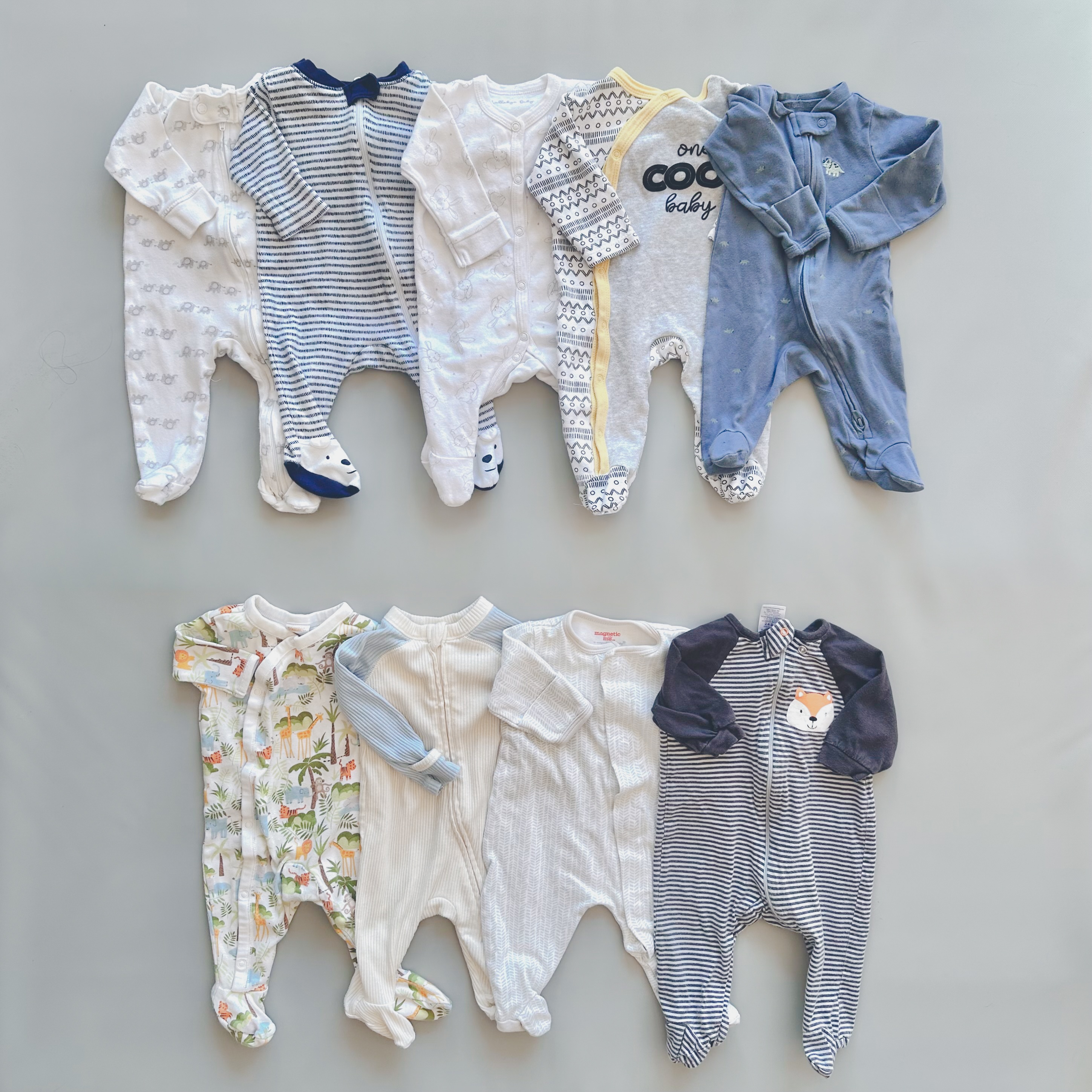 Baby Boy Sleepers Bundle - 0-3 Months