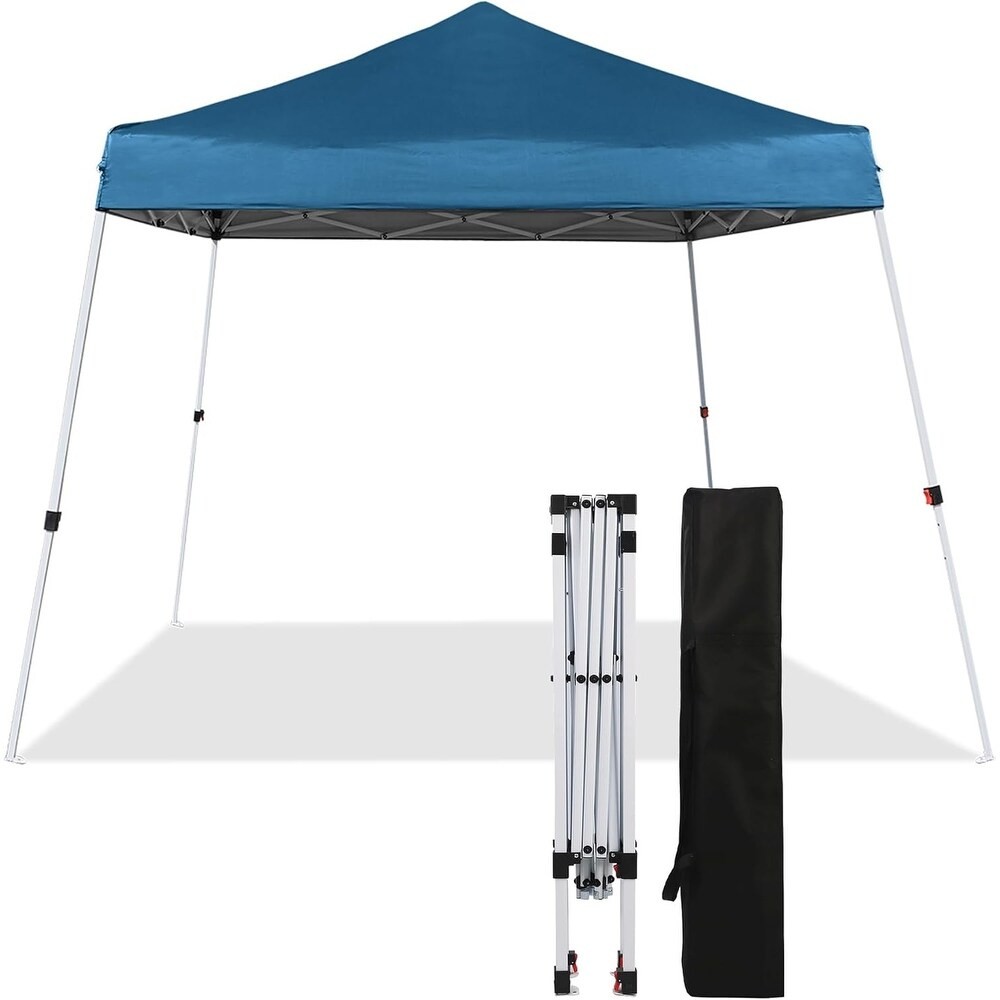 NEW: Outdoor Pop Up Tent 8X8ft Instant Shelter Lake Blue UV Pro