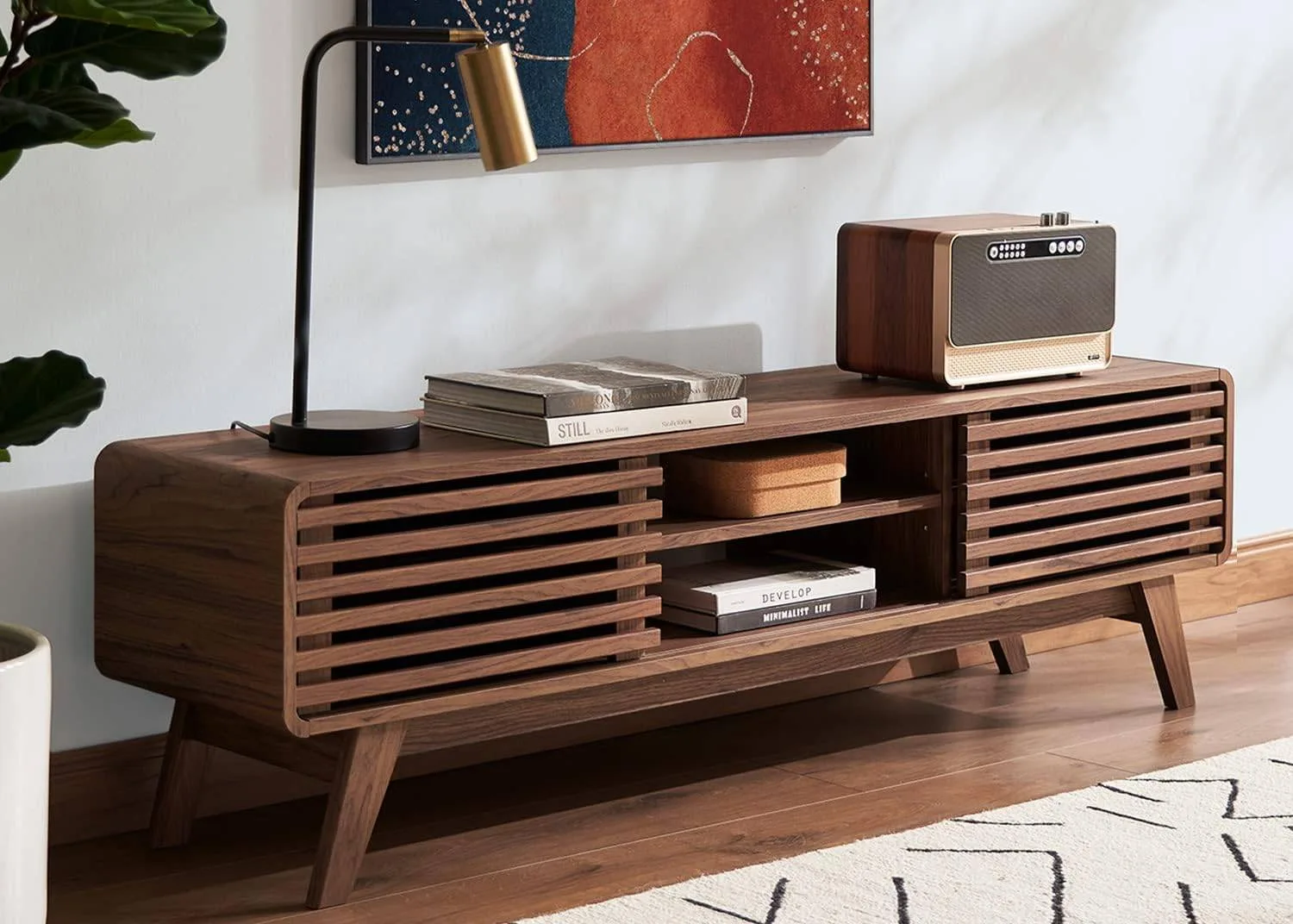 Mopio Ensley 59" Mid-Century Modern TV Stand - Walnut