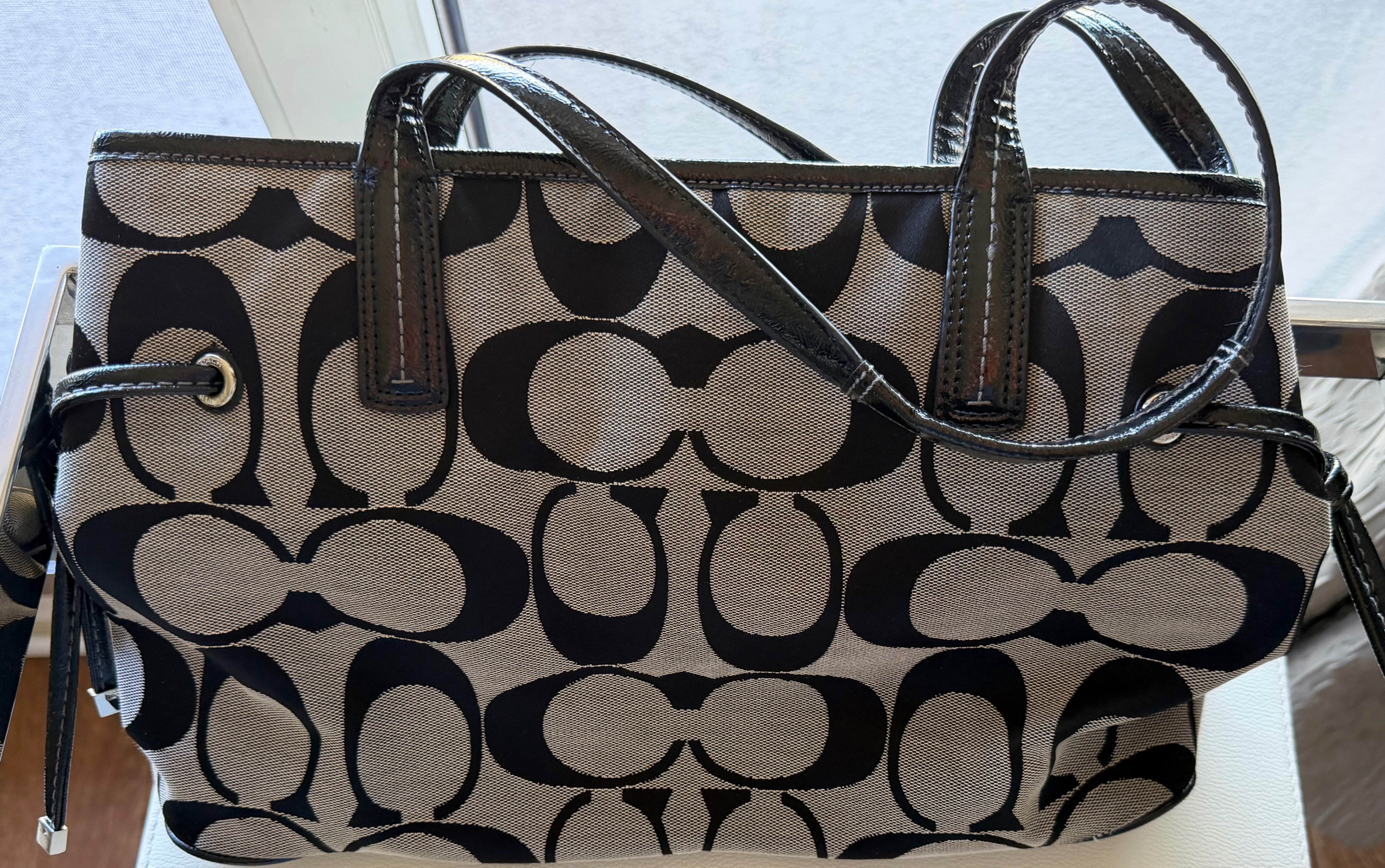 COACH Signature Stripe Carryall Tote Bag, Like New - photo 4