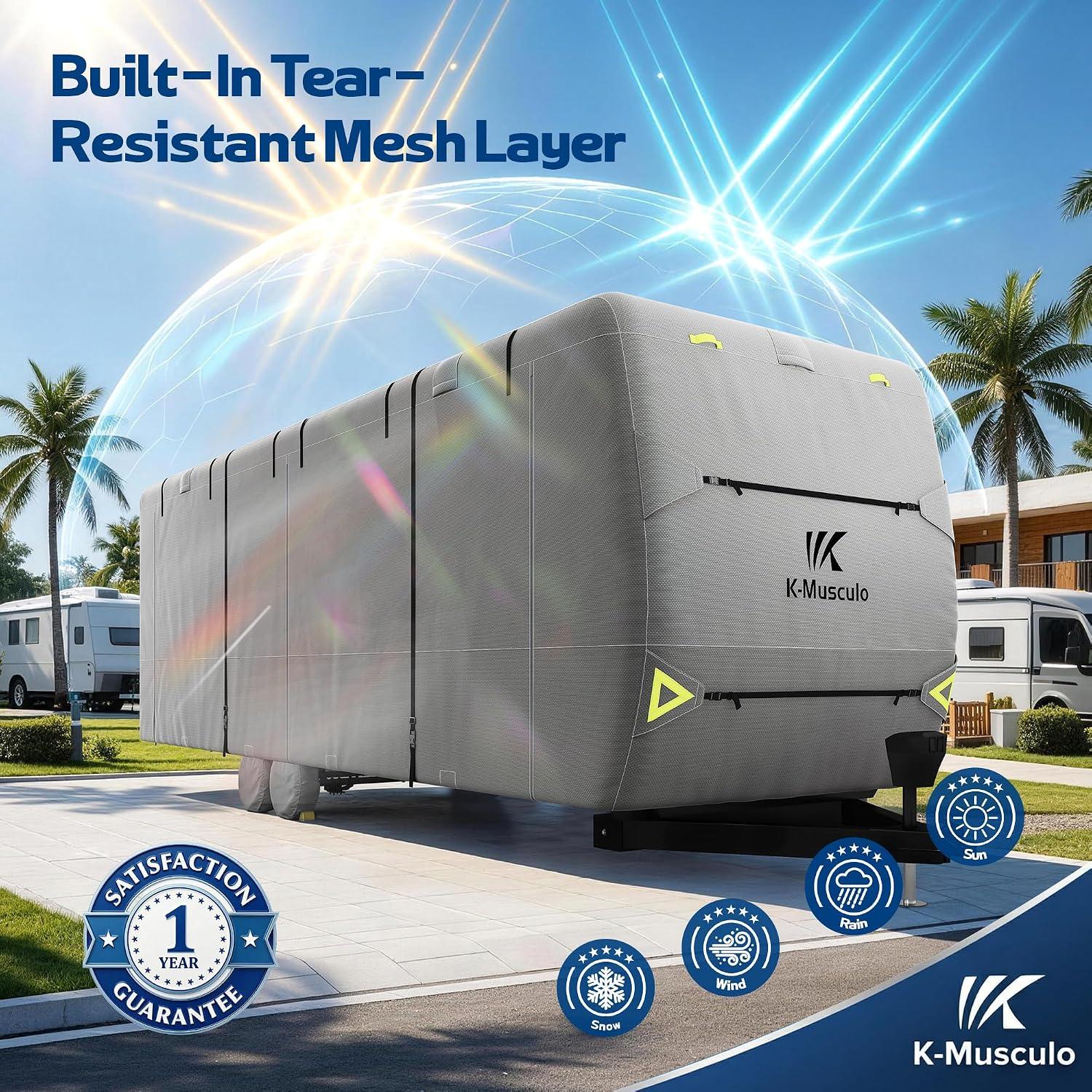 K-Musculo RV Cover, 20-22 FT Heavy Duty Travel Trailer Cover - photo 4