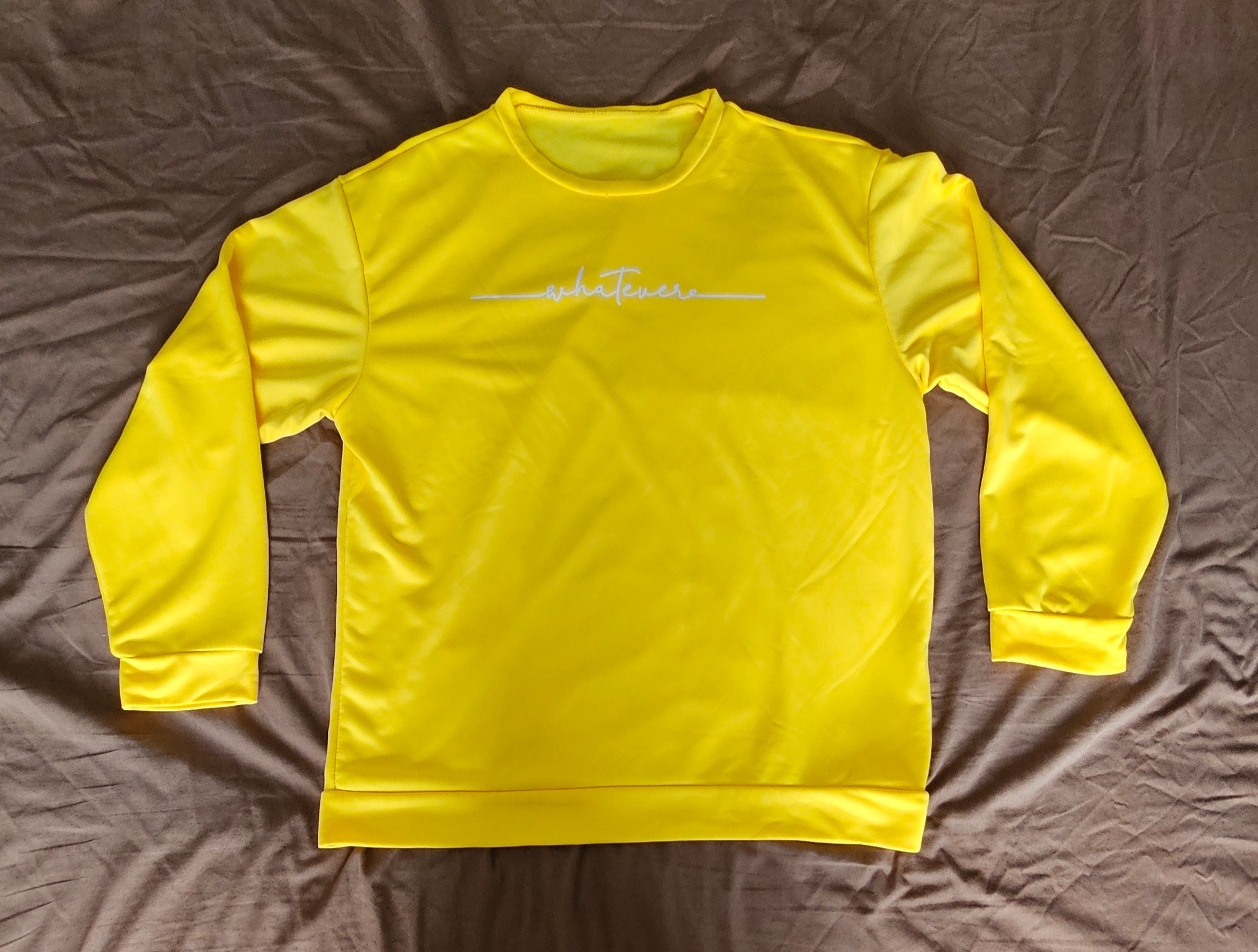 BRAND NEW MEN'S CREW NECK LONG SLEEVE T-SHIRT (XXL - YELLOW)