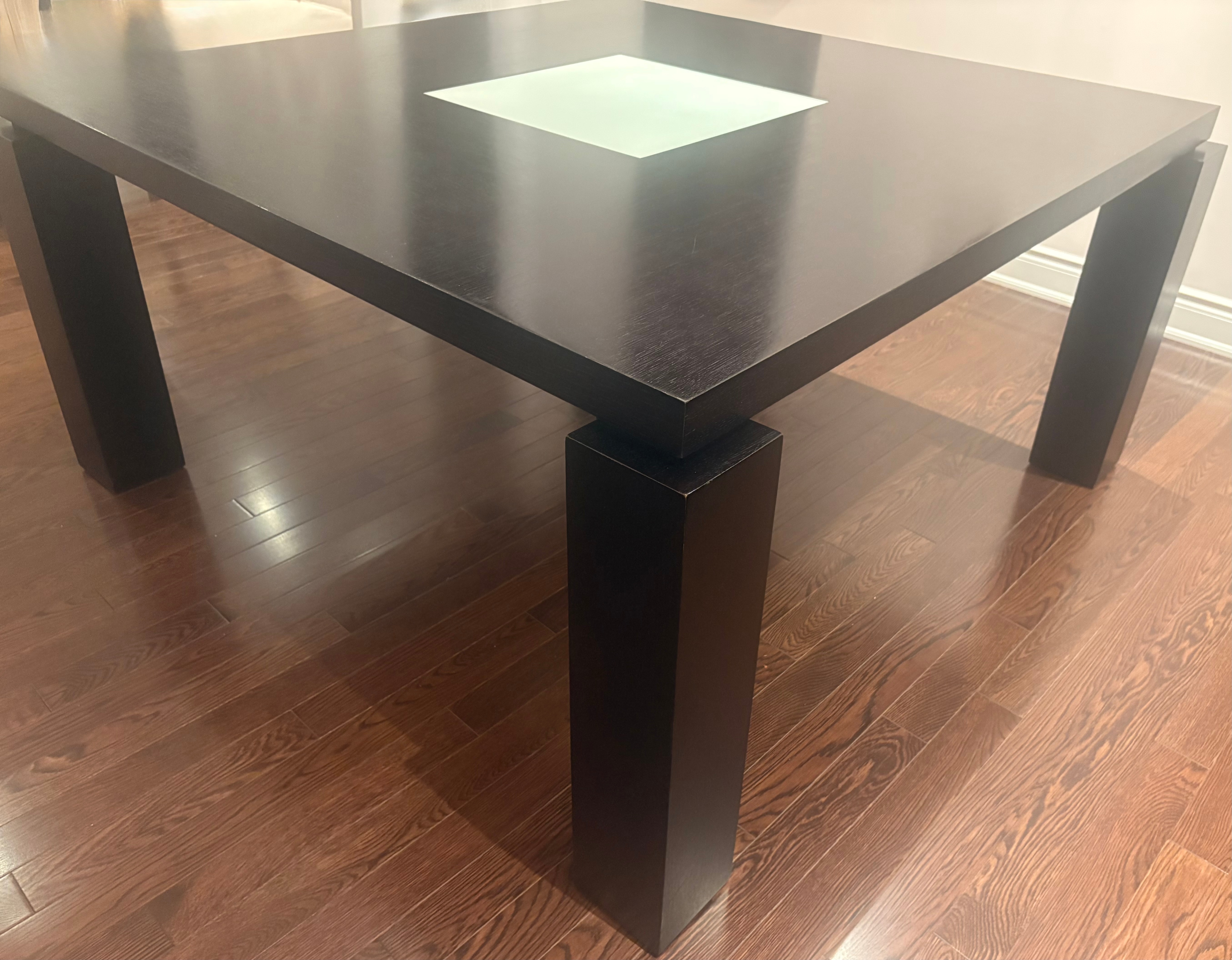 Square Dining Table with Frosted Glass Insert - photo 2