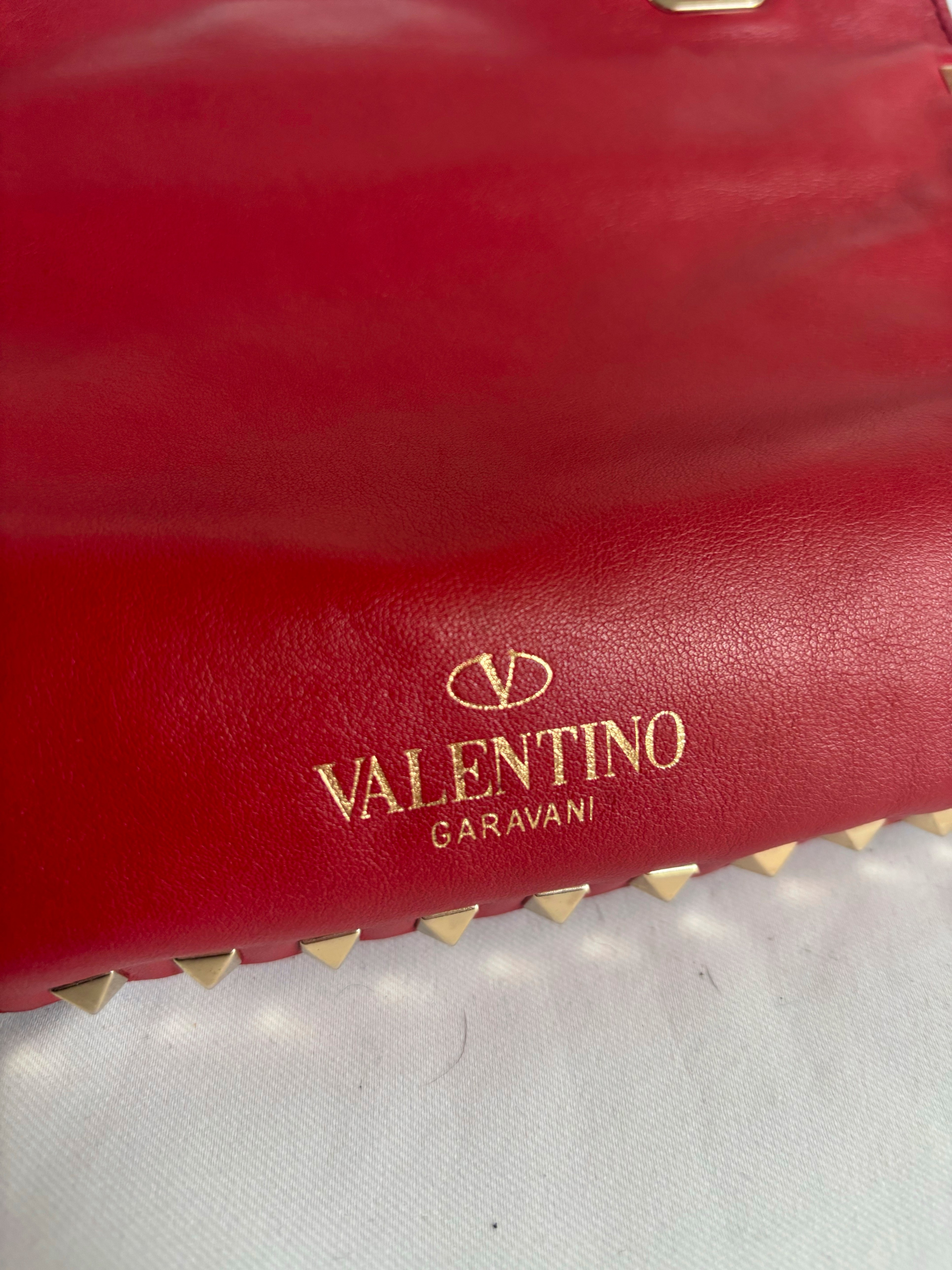 Authentic Valentino Red Rock Stud Tote Bag - photo 2