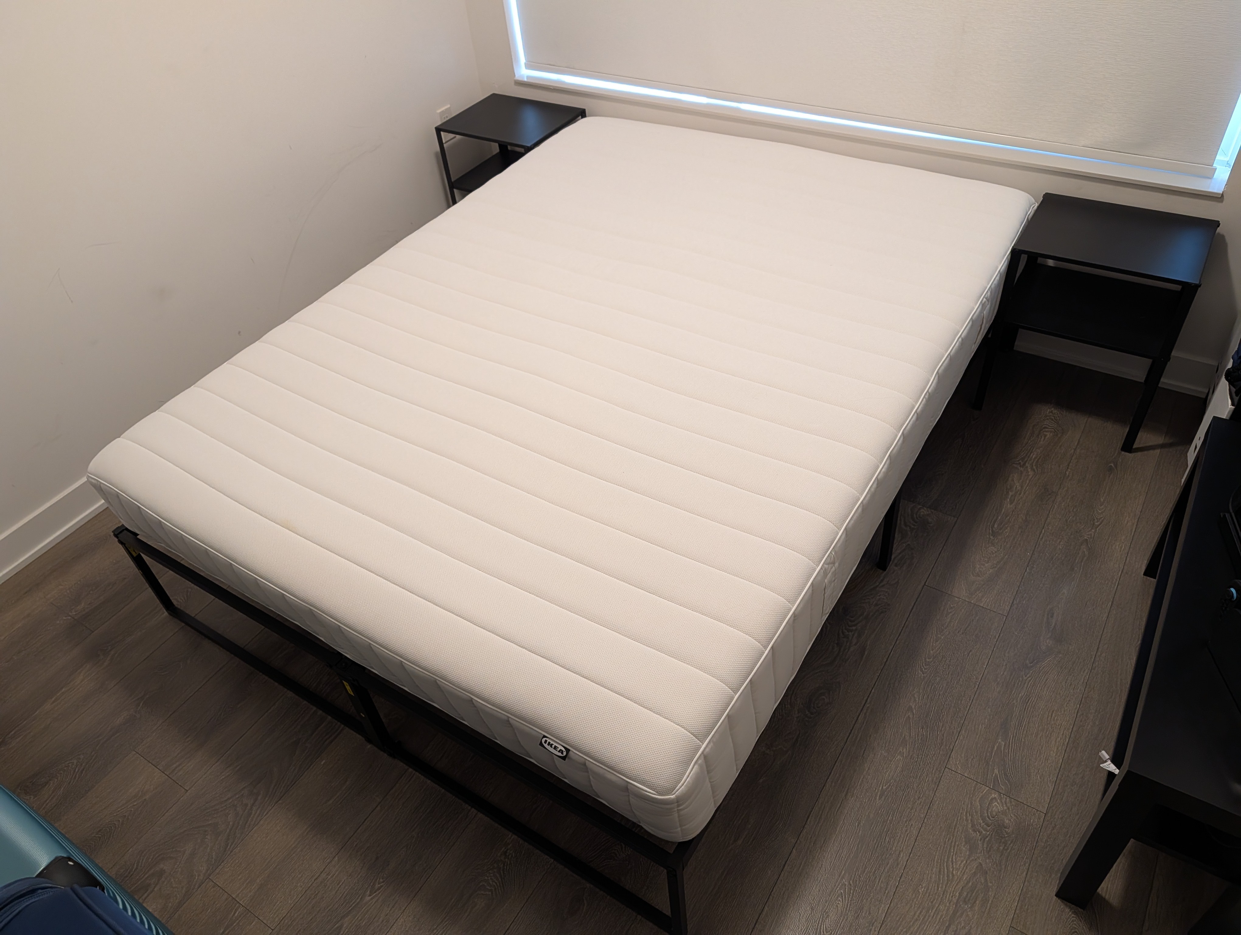 Bedroom Set – Hybrid Firm Mattress + Steel Frame + 2 Nightstands