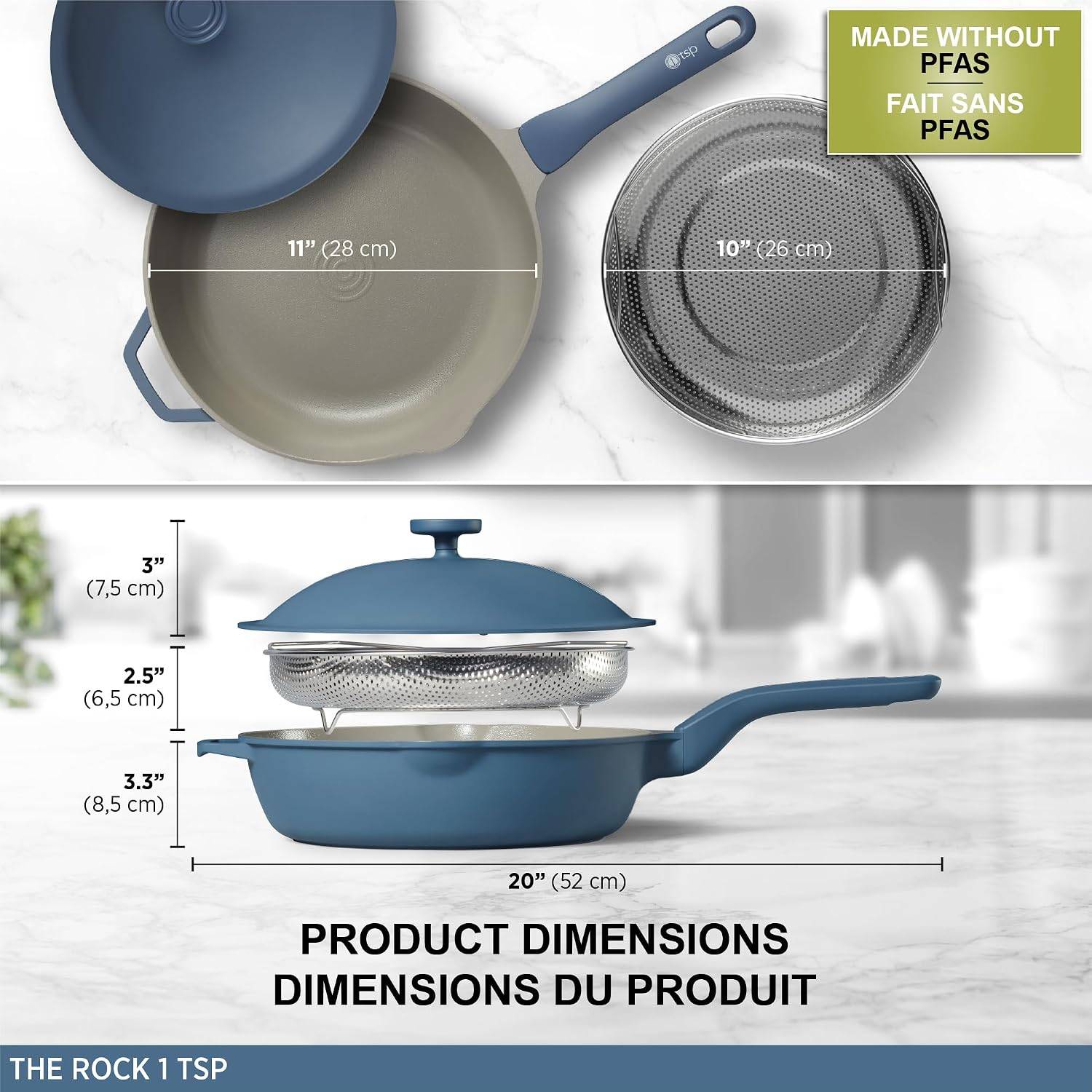 Starfrit The Rock 11" Deep Ceramic Fry Pan Set - photo 3