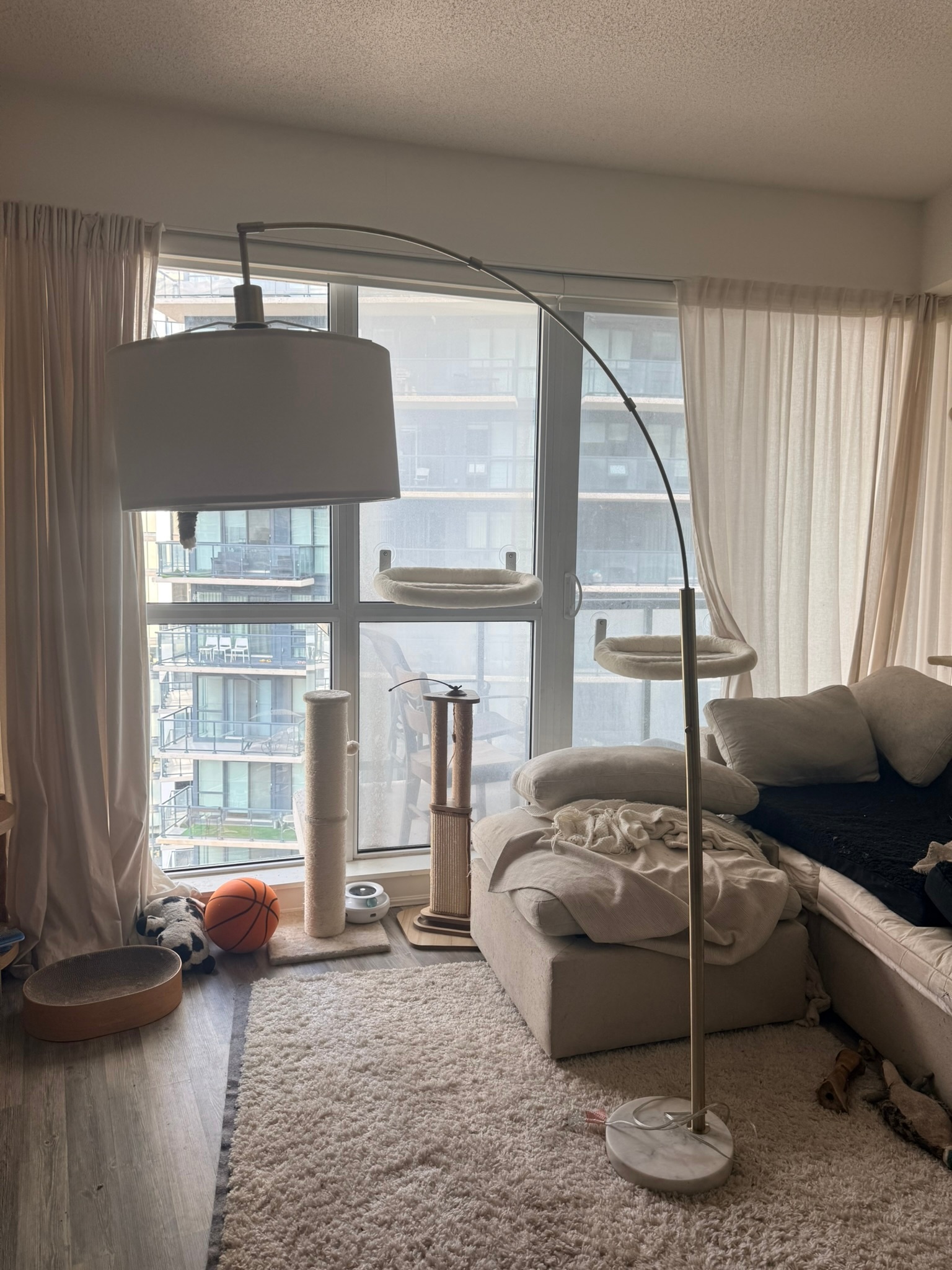 Brass Gold Marble Arc Lamp - photo 4