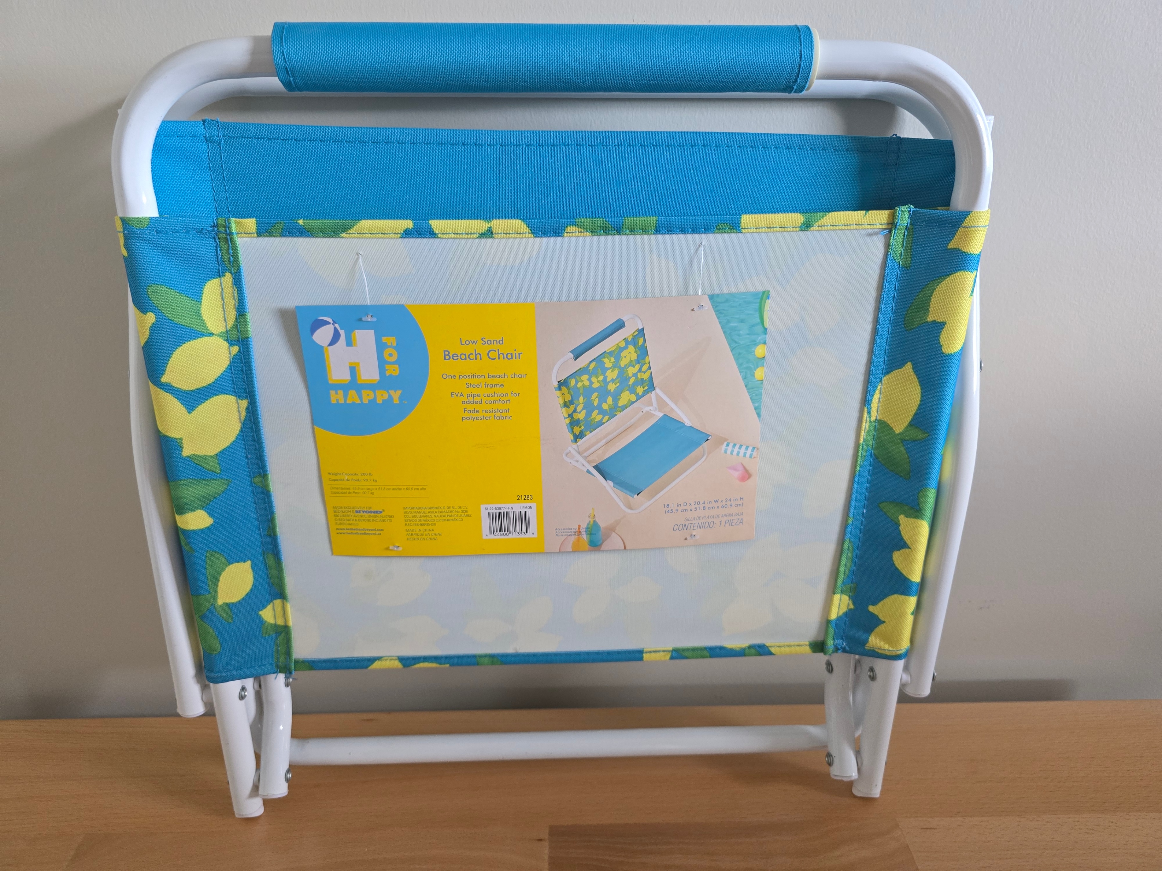Blue lemon themed Beach Chair Sand Used Twice - photo 2