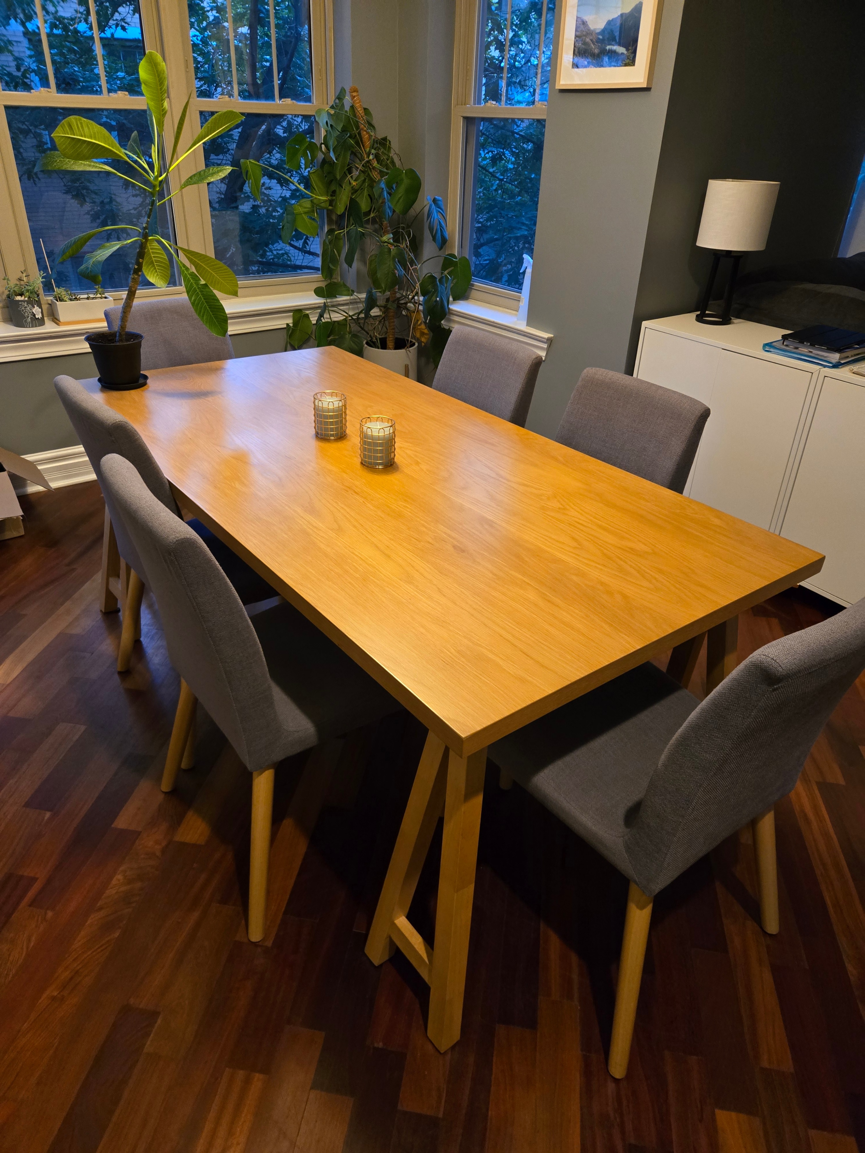 GDF Studio Thanvi dining table + 6 chairs
