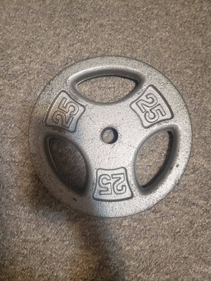 CAP Barbell 2x25lbs Standard 1 inch Weight Plates, One Pair.