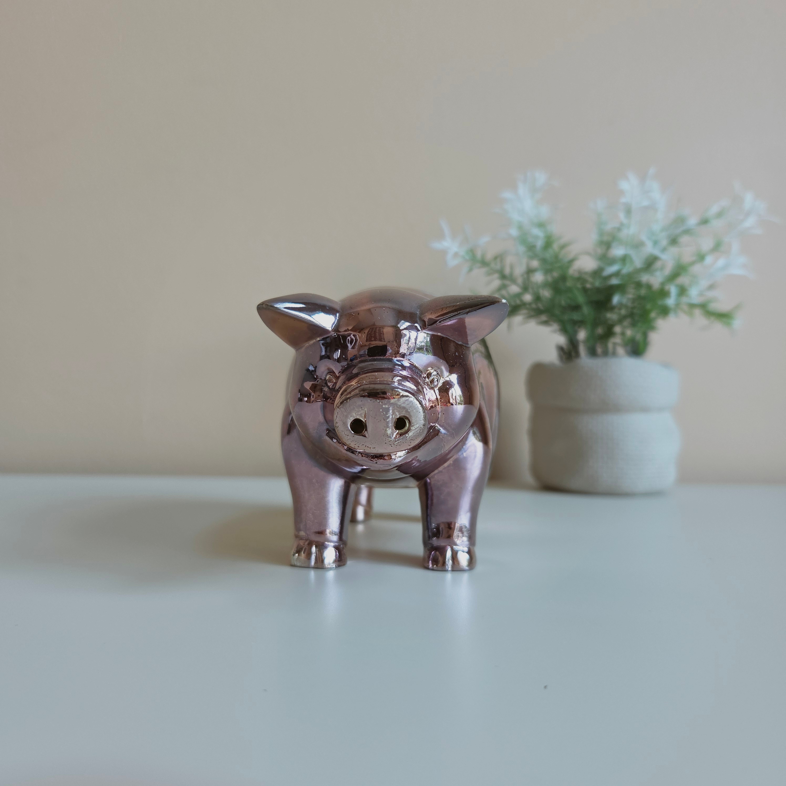 Reed & Barton - Pink Silverplate Piggy Coin Bank - Pre-Loved! 🐷 - photo 4