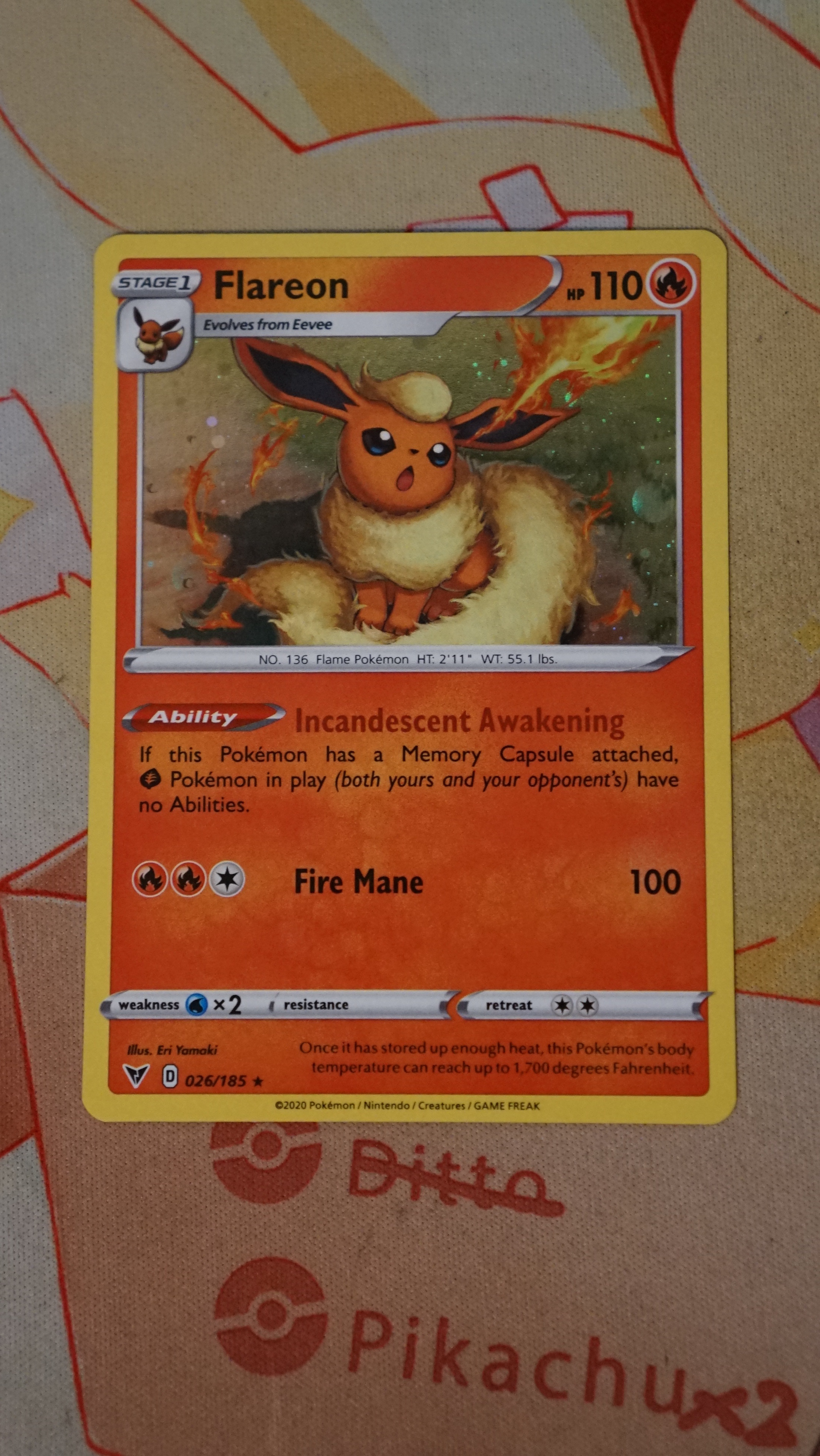 Pokemon Flareon 026/185 Vivid Voltage NM - photo 3