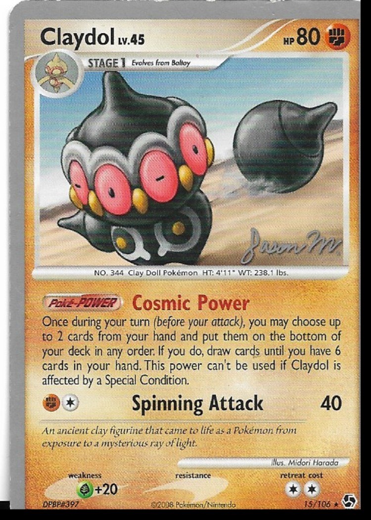 Pokemon Claydol 15/106 World Championships 2009 Deck LP