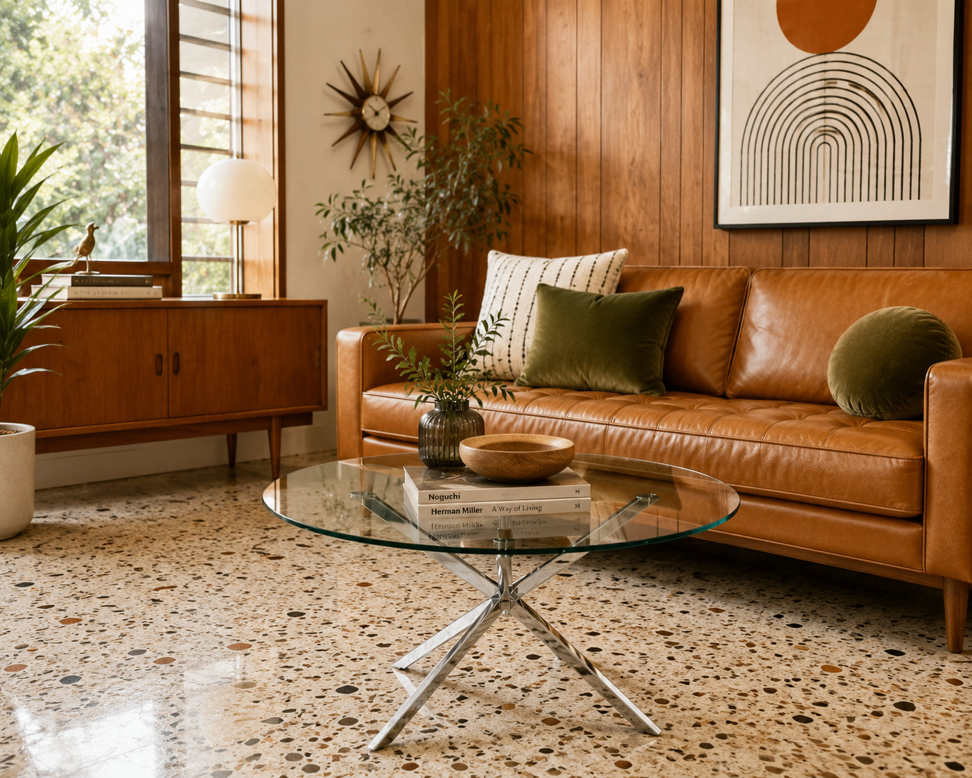 Round Glass Coffee Table with Chrome Legs (30" Diameter x 17" H) - photo 4