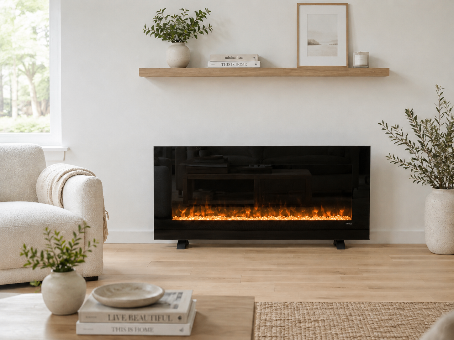 Like New Dimplex Nicole 43" Wall-Mount Electric Fireplace - photo 3