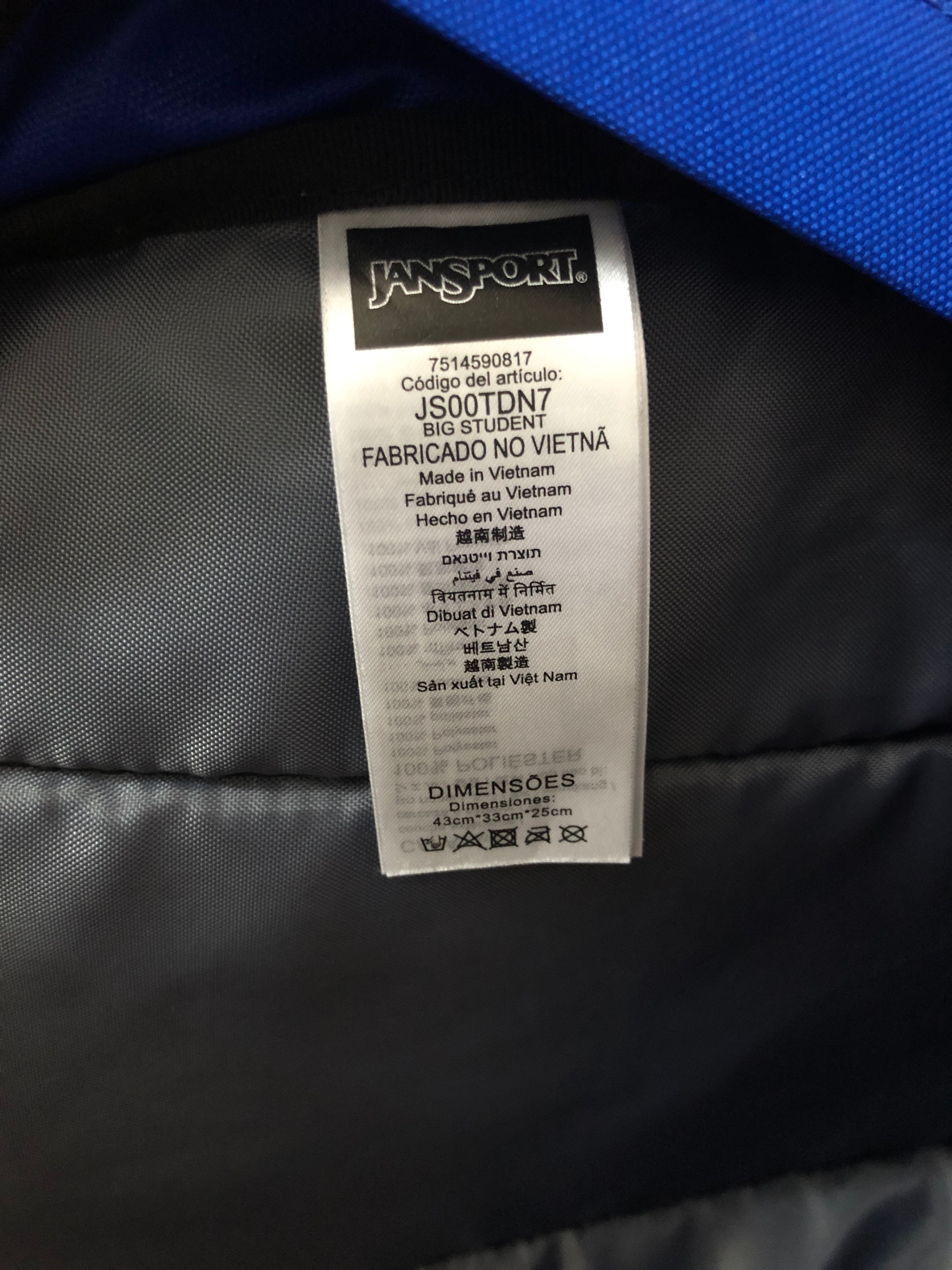 LIke New!! Jansprots Big Student 34L Backpack Blue Streak - photo 3