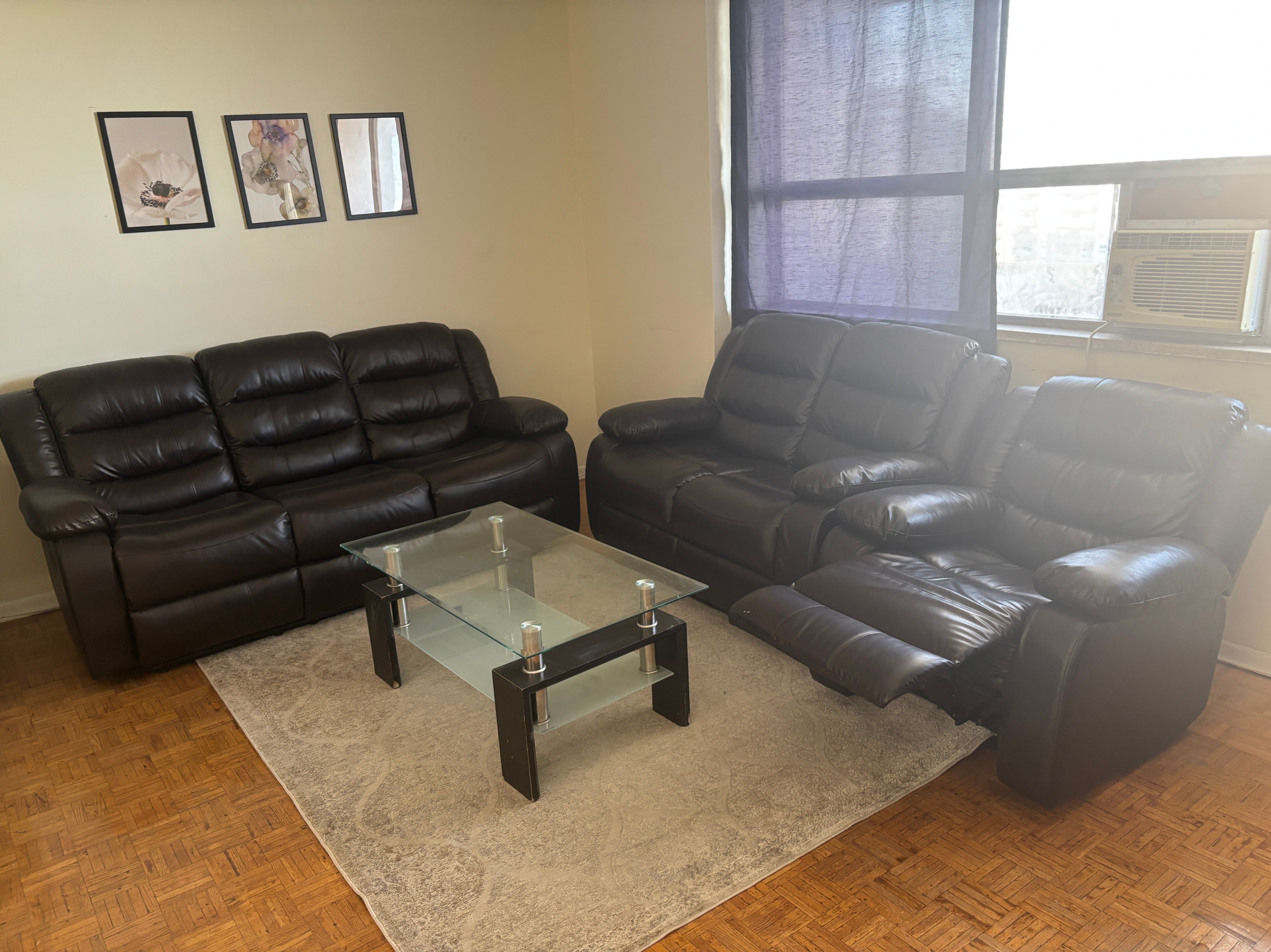 Dark Brown Faux leather reclining Sofa set